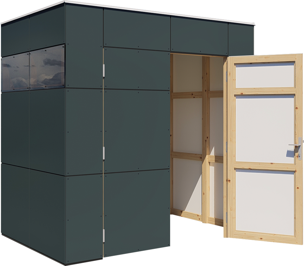 BERTILO Gartenhaus »HPL Mini, in verschiedenen Farben« Fassaden-HPL in Architekturqualität, witterungsbeständig, farbstabil