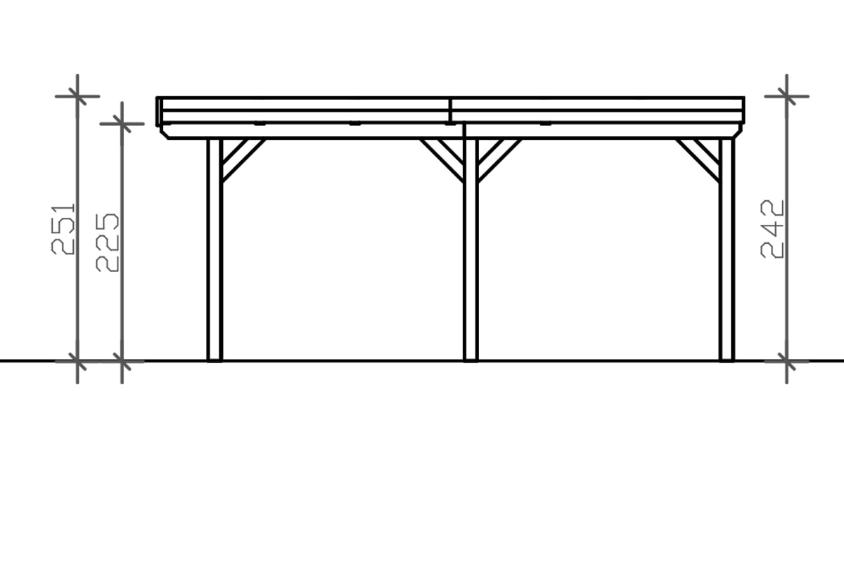 Skanholz Einzelcarport »Grunewald«, Leimholz-Nordisches Fichtenholz, weiß, mit Aluminiumdach
