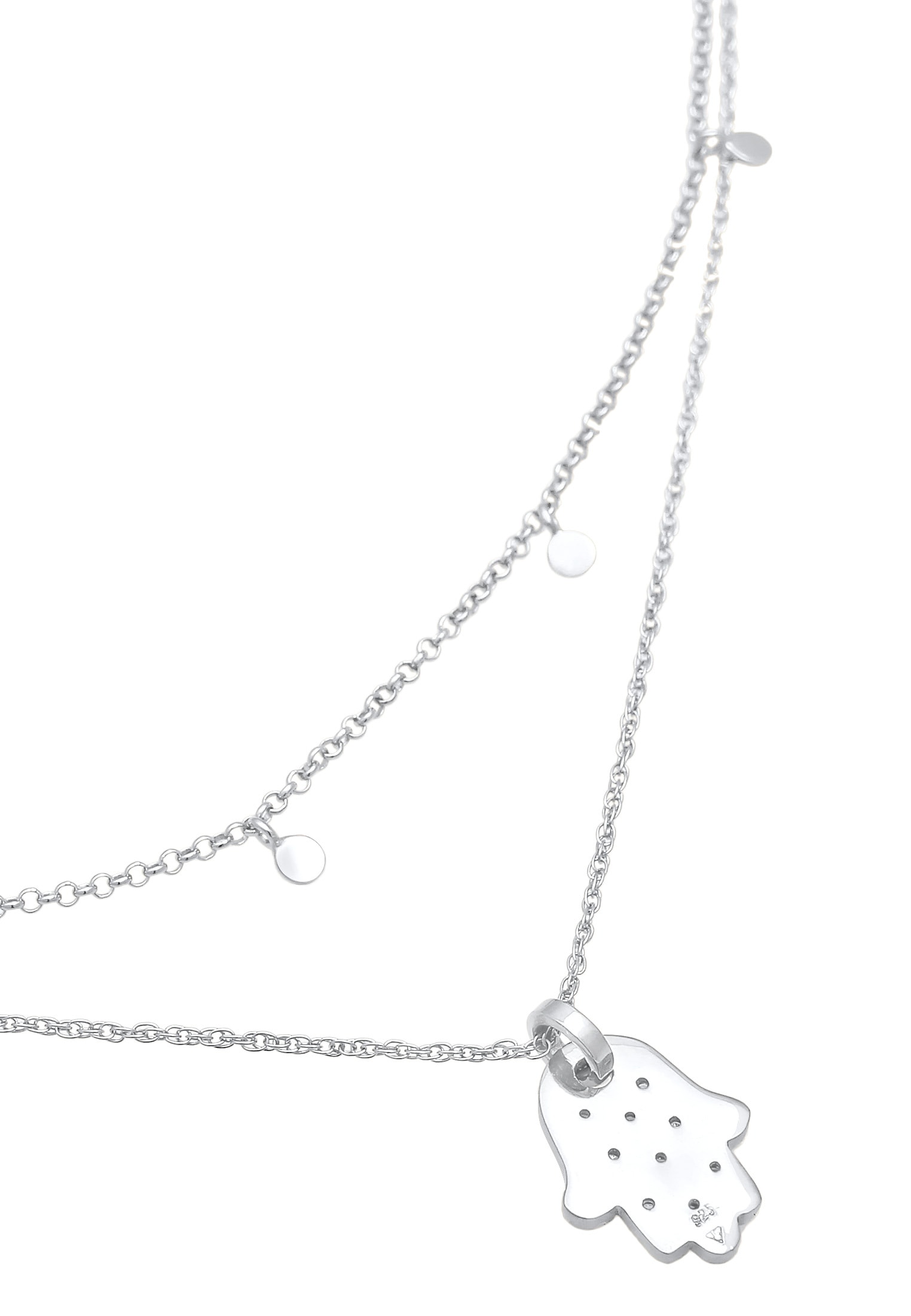 Elli Collier »Choker Plättchen Fatimas Hand Zirkonia 925 Silber«