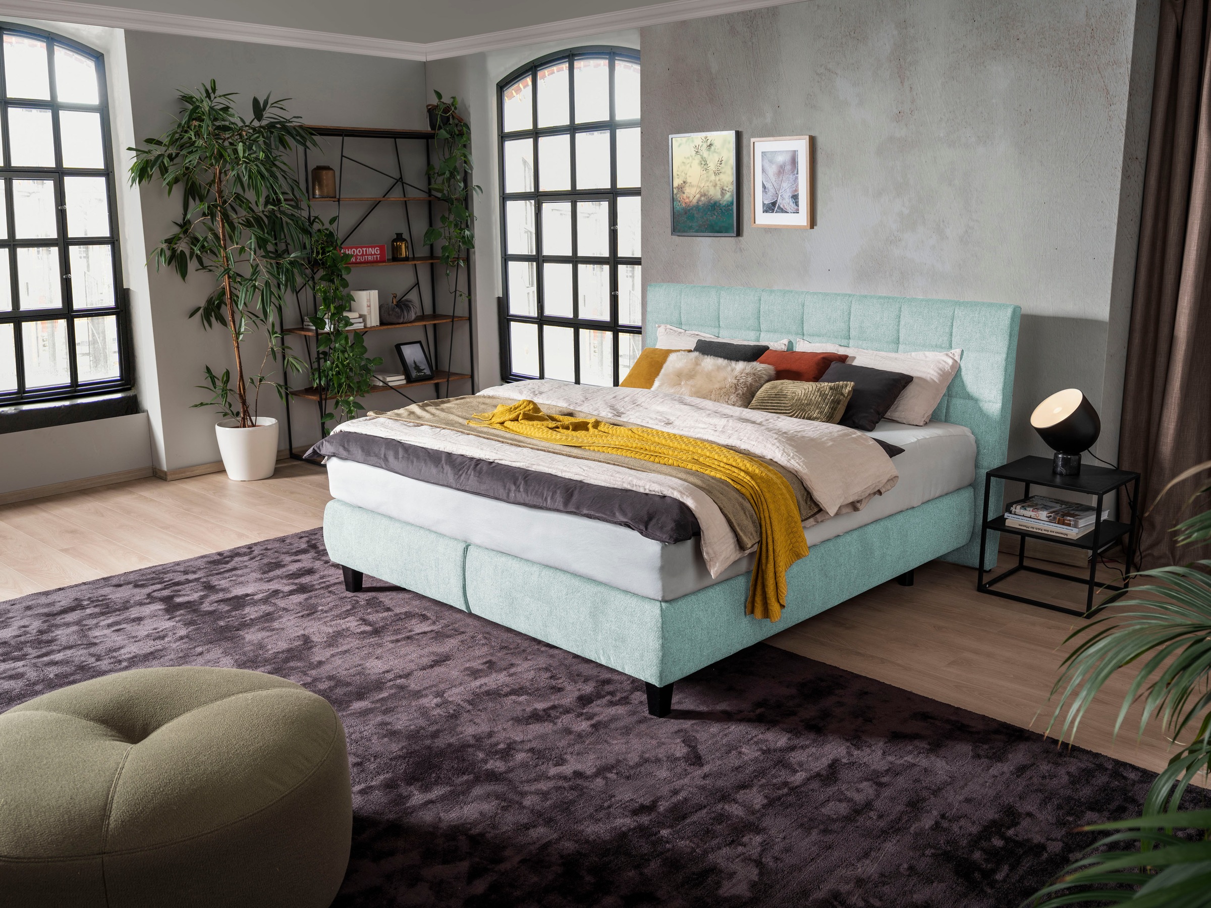 alina Boxspringbett »Edera«, Doppelbett wahlweise mit Topper, Liegefläche 180x200 cm, mit Steppung