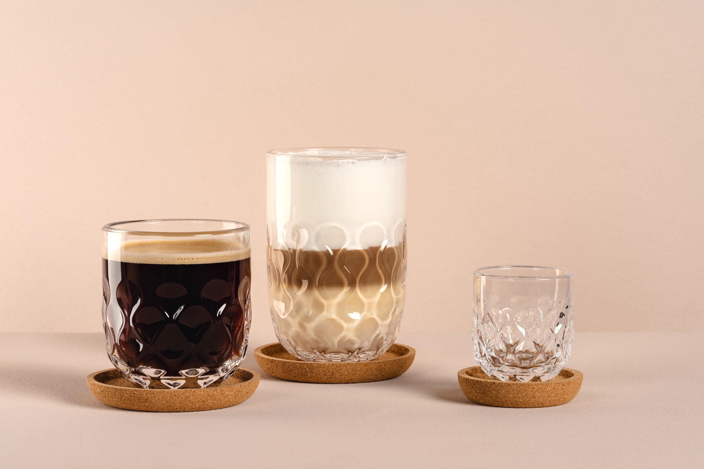 LEONARDO Latte-Macchiato-Glas »GOCCE, 380 ml, 6er-Set«, (Set, 6 tlg.), 2. Variante, mit Tropfenrelief