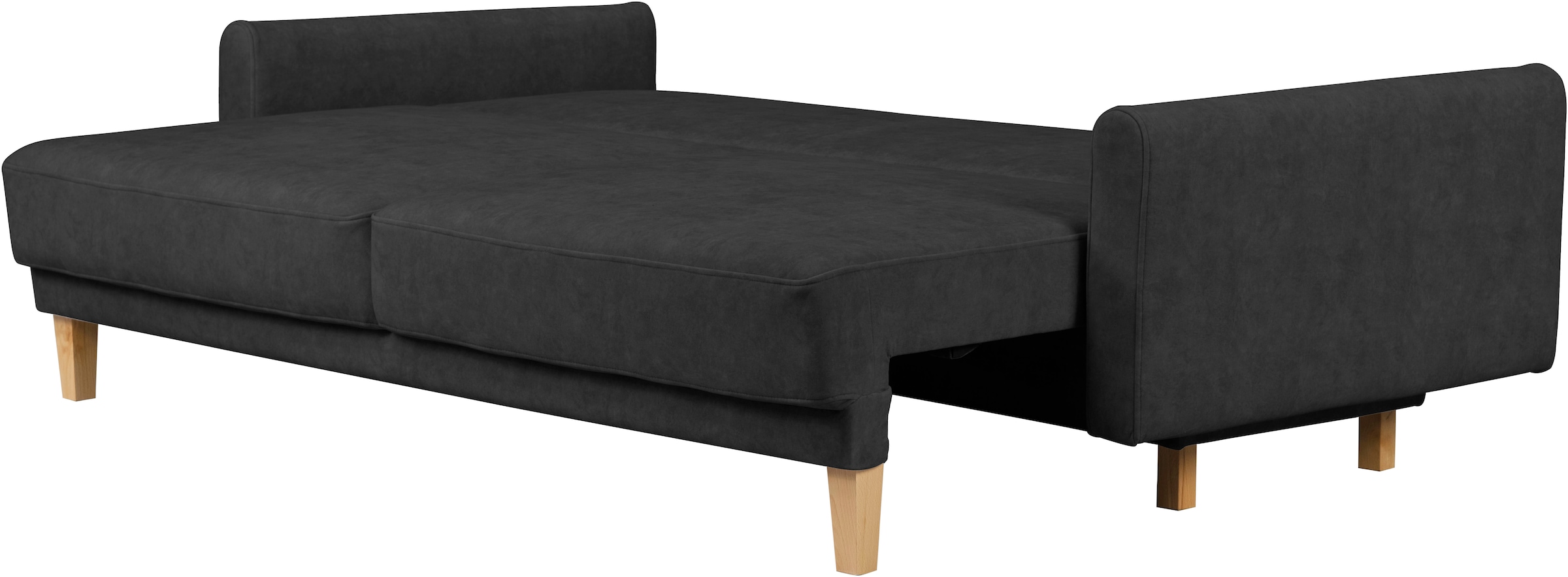 Home affaire 3-Sitzer »TRIPLO optionale Schlafsofa mit Bettkasten, Maße B/T/H: 215/100/89 cm«, Wahlweise Bettfunktion - Liegefläche 145x191 cm, Rücken-, Zierkissen