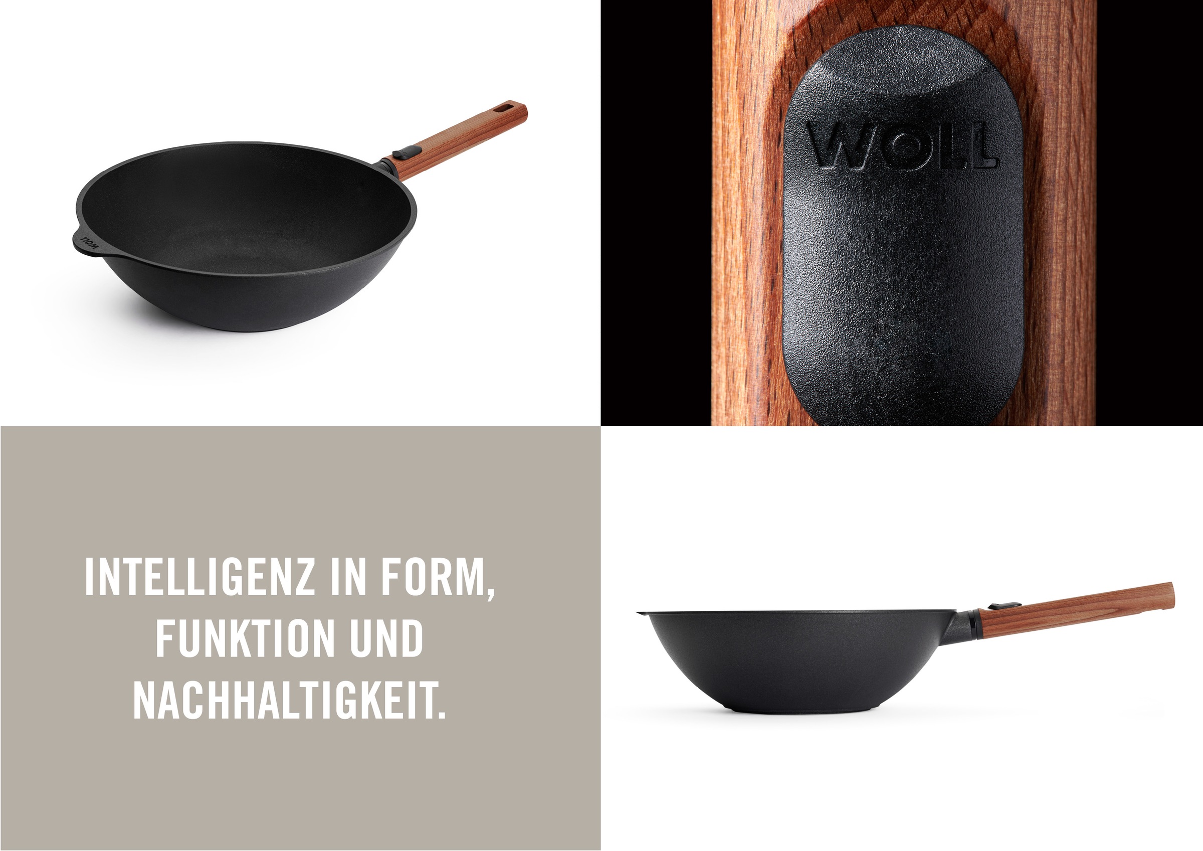 WOLL Wok »Eco Logic QXR Guss-Wok- und Rührpfanne«, Aluminiumguss, (1 tlg.), PFAS-freie Diamond-QXR - Beschichtung
