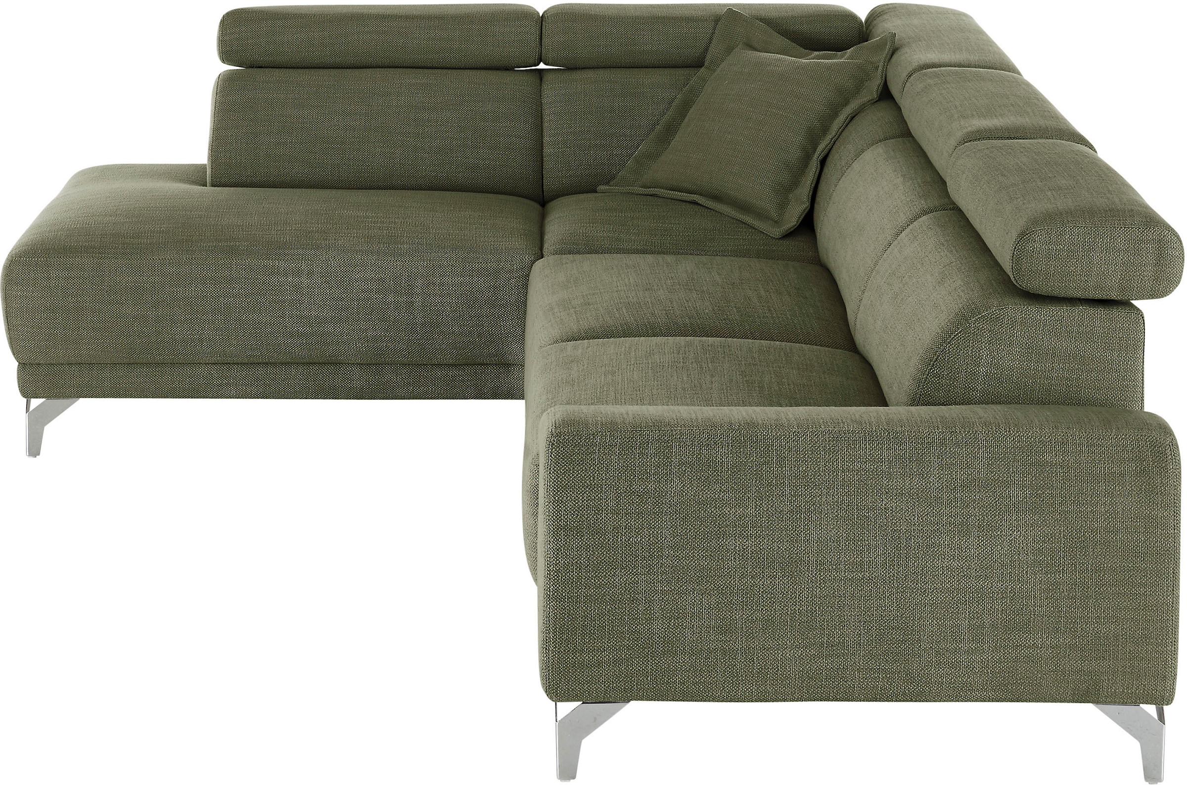 3C Candy Ecksofa »Greve Sofa immer mit manuelle Kopfteilverstellungen, modern, elegant«, wahlweise motorischer Sitzvorzug, bequem und zeitlos, L-Form