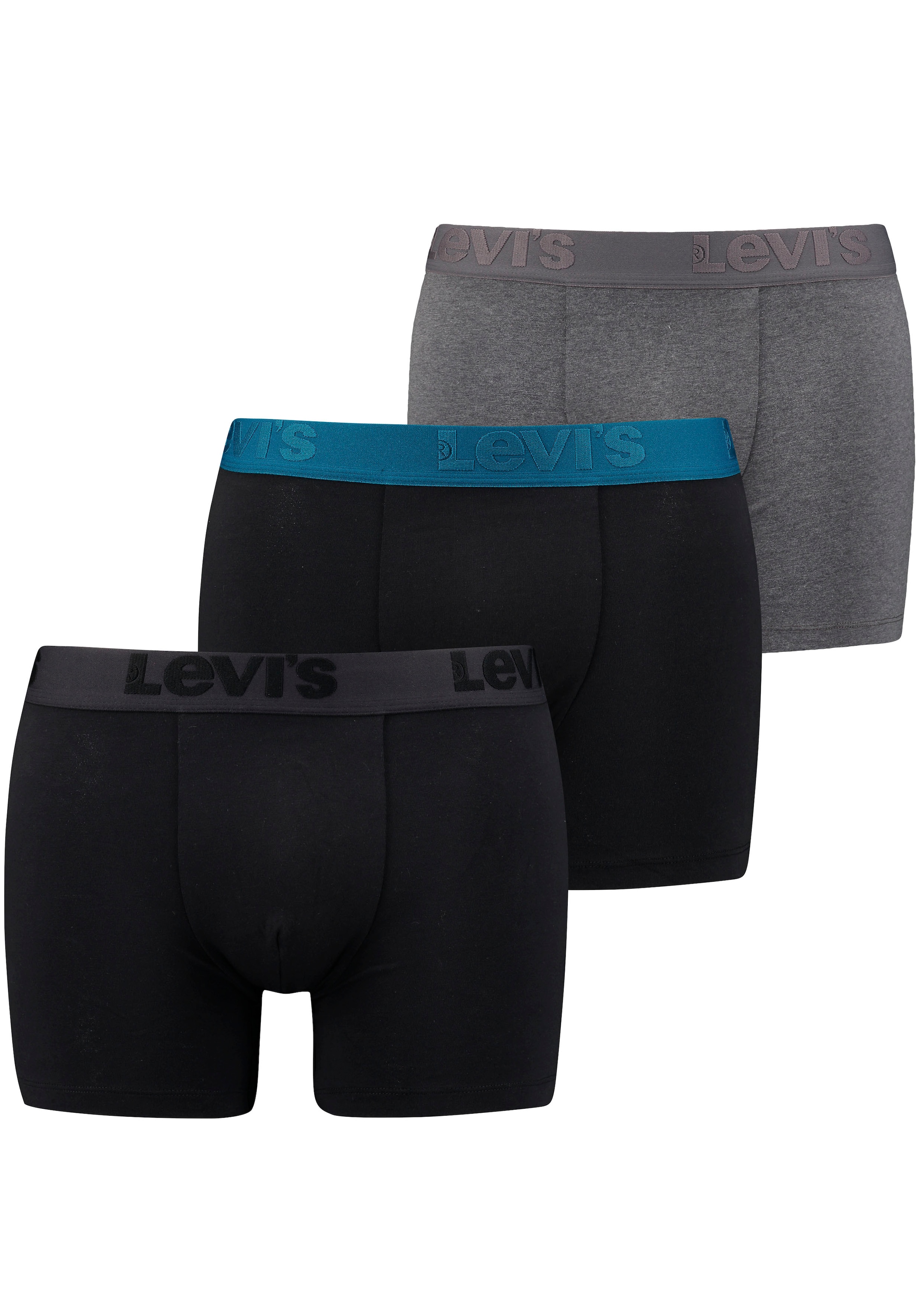 Levi's® Boxershorts »LEVIS MEN PREMIUM BOXER BRIEF 3P«, (3er Pack), mit breitem Logobund
