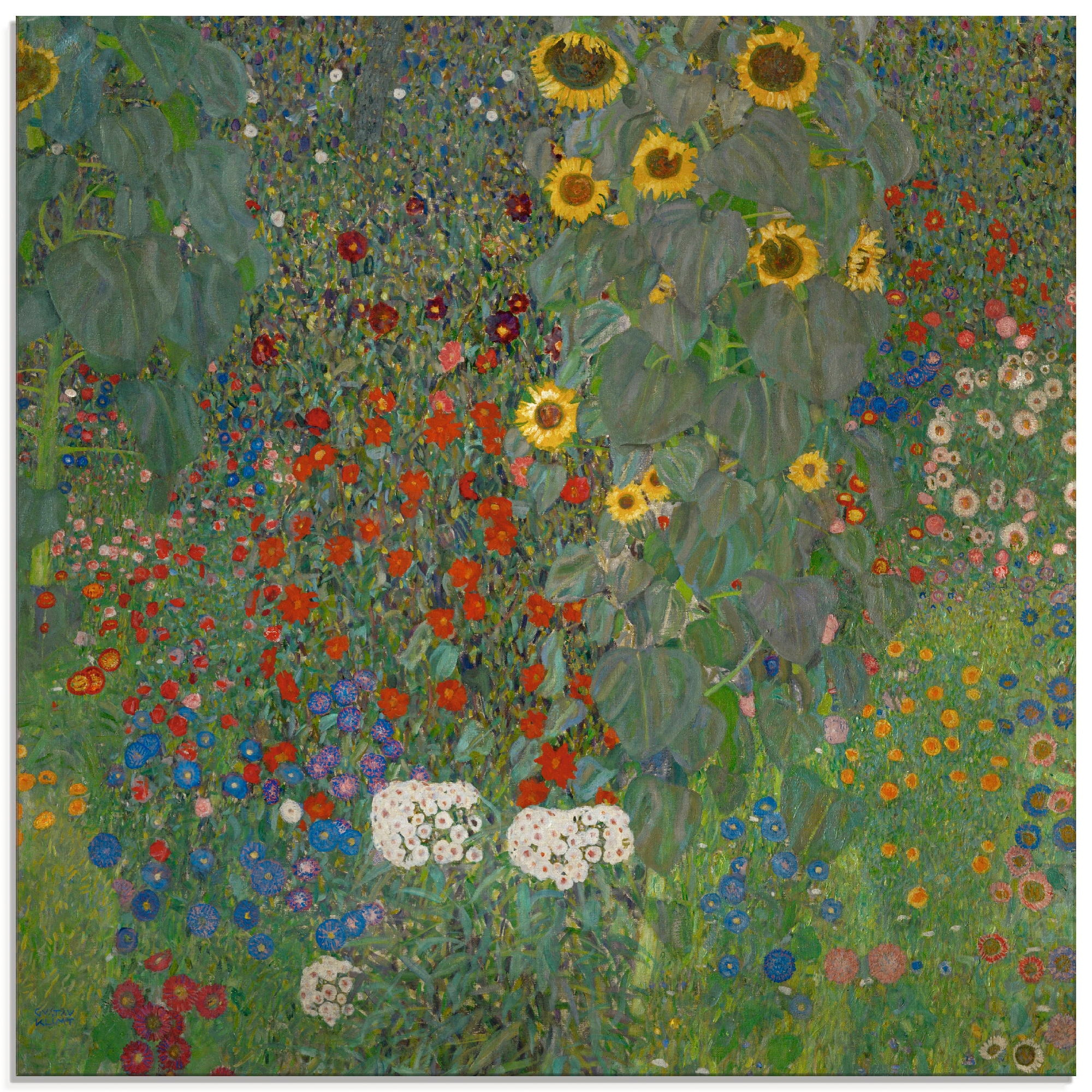 Artland Glasbild »Garten mit Sonnenblumen«, Blumenwiese, (1 St.), in  verschiedenen Größen auf Raten kaufen