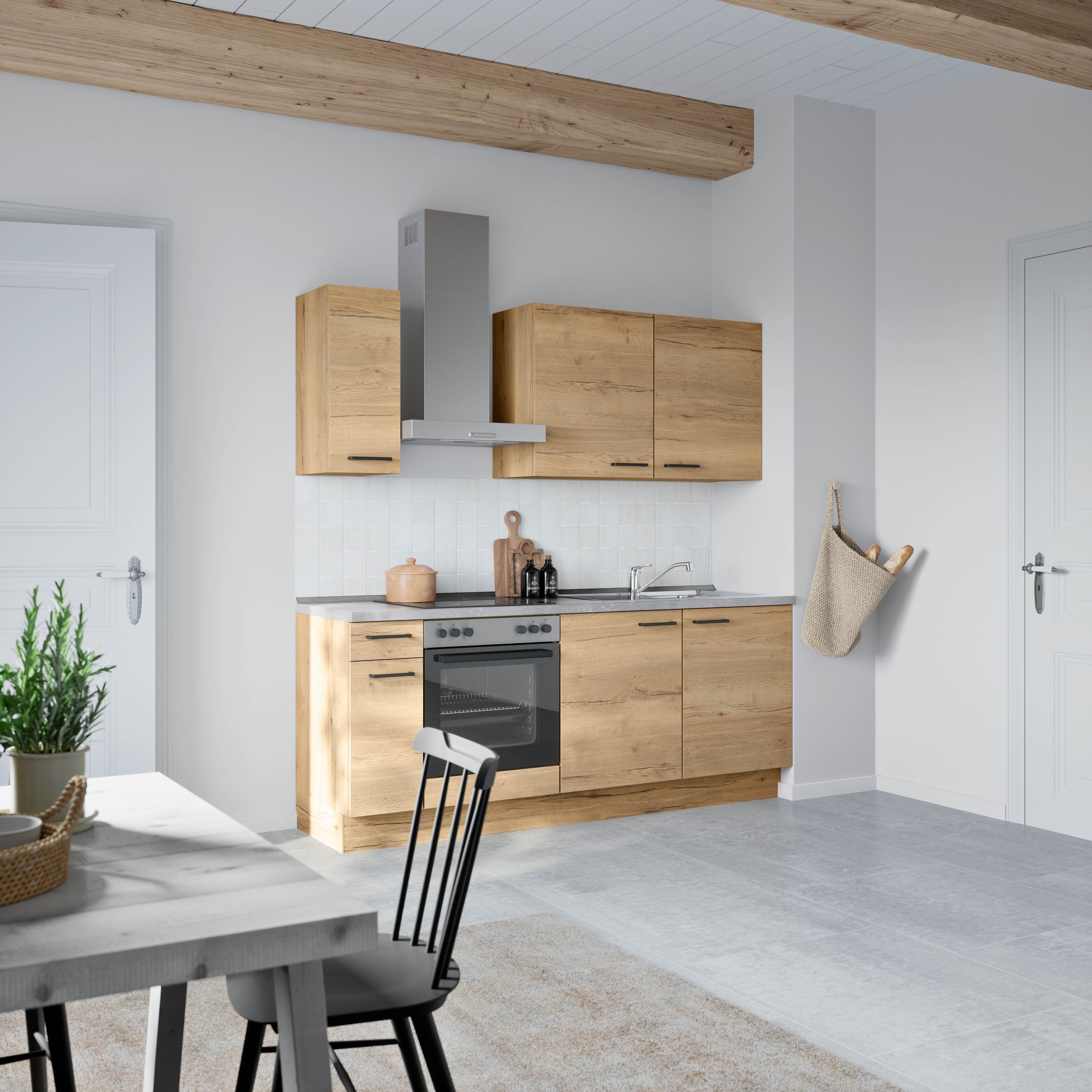 nobilia® Küchenzeile »"Structura I"«, vormontiert, Ausrichtung wählbar, Breite 210 cm, wahlw. mit E-Geräten