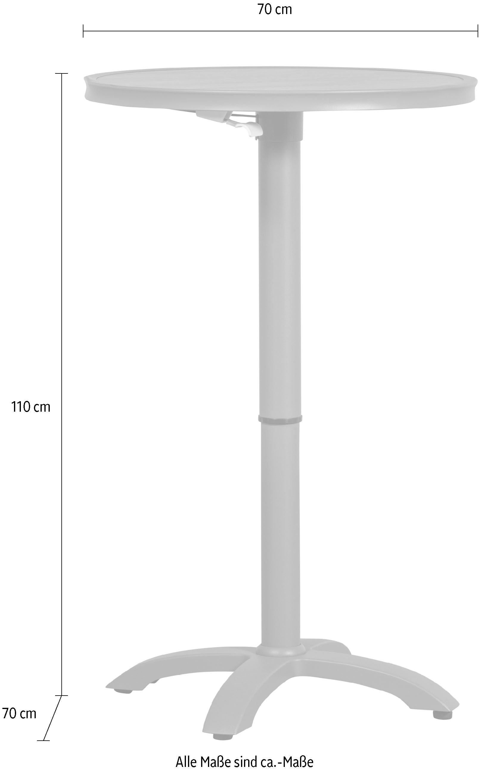 WOOOD Barhocker »WOOOD Jeppe Höhenverstellbarer Bartisch« Höhenverstellbarer Aluminium-Bartisch, flexibel & für Indoor/Outdoor.