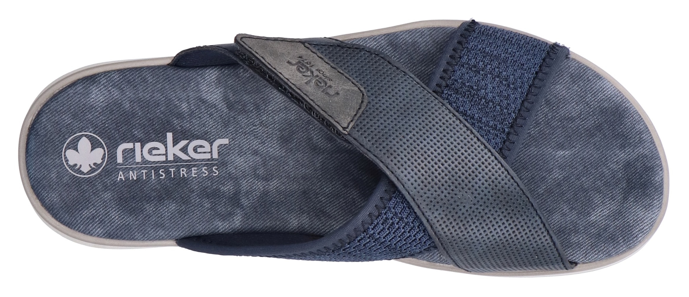 Rieker Pantolette, Sommerschuh, Strandschuh, Schlappen, Hausschuh mit Klettverschluss