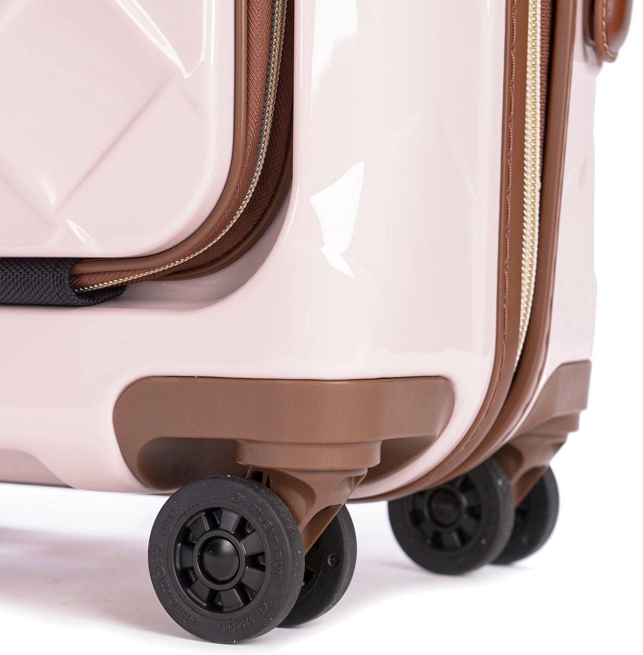 Stratic Hartschalen-Trolley »Leather&More S mit Vortasche, rose«, 4 Rollen, Handgepäck Reisekoffer Reisegepäck TSA-Zahlenschloss