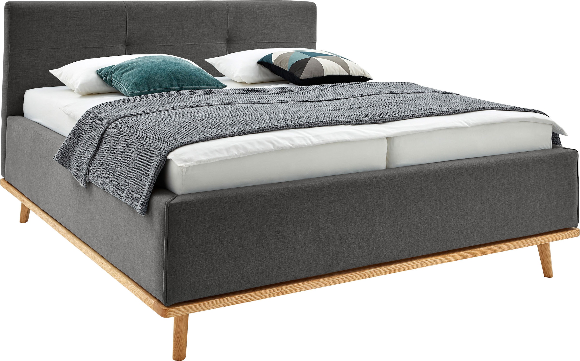 Musterring Polsterbett »Delphi erhältlich in der Breite 160cm und 180cm« Eicherahmen massiv, Kopfteil mit Steppung