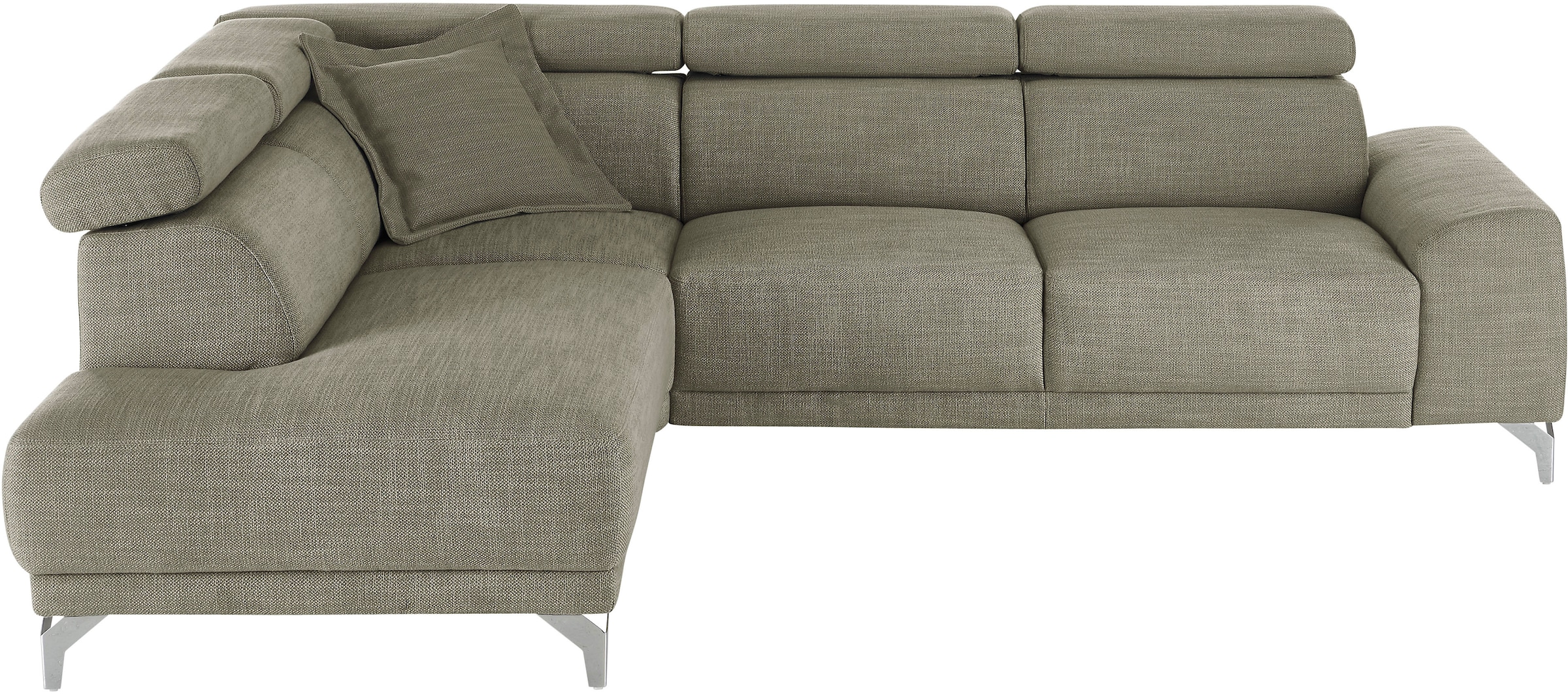 3C Candy Ecksofa »Greve Sofa immer mit manuelle Kopfteilverstellungen, modern, elegant«, wahlweise motorischer Sitzvorzug, bequem und zeitlos, L-Form