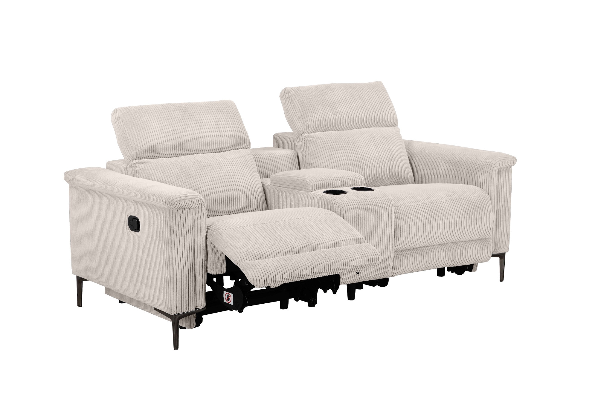 Places of Style 2-Sitzer »Lund in Cord, 2er-Kinosofa, TV-Sessel, Multimedia-Sofa, USB-A,«, m. elektrischer o. manueller Relaxfunktion, Getränkehalter u. Staufach