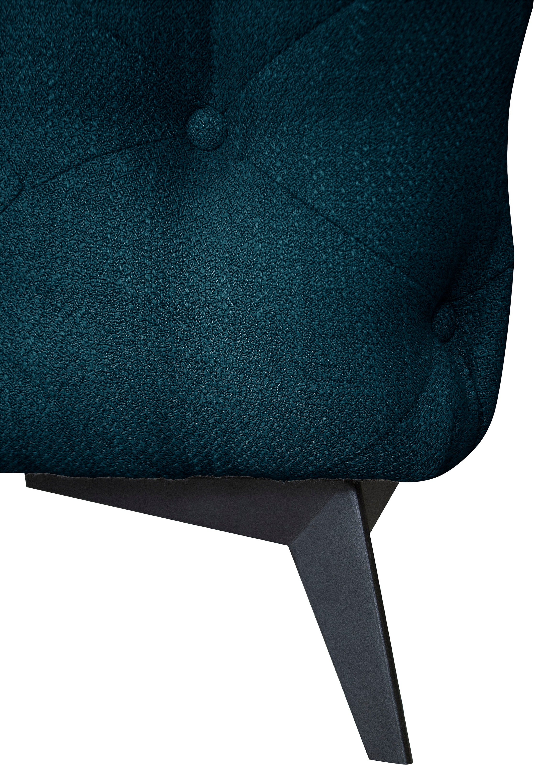Leonique Chesterfield-Sofa »Ecksofa GLYNIS L-Form mit Wellenunterfederung, Maße B/T/H 323/264/75cm«, aufwändige Knopfheftung, moderne Chesterfield Optik, Fußfarbe wählbar