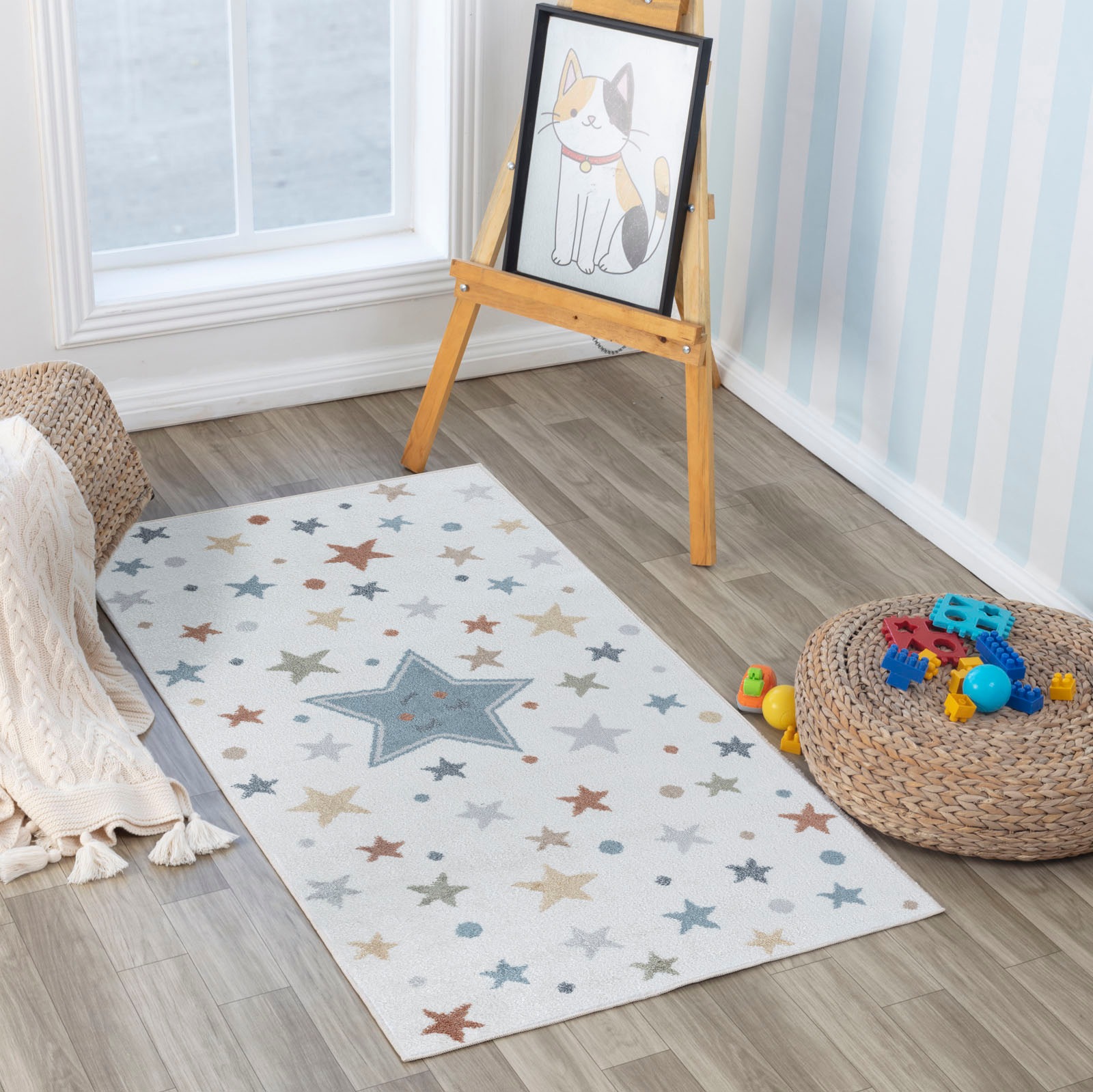 Livabliss Kinderteppich »BEED«, rechteckig, 6 mm Höhe, Kids, Sterne