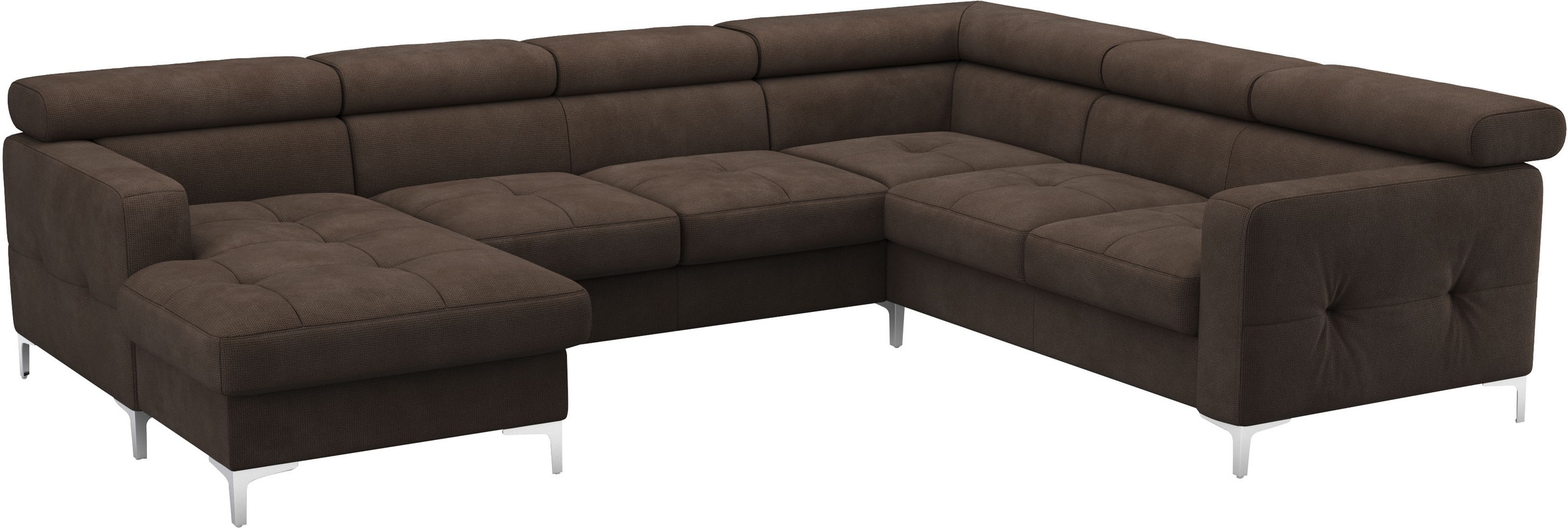 COTTA Wohnlandschaft »Sammy U-Form«, mit Kopfteilverstellung, optional mit Bettfunktion und Bettkasten
