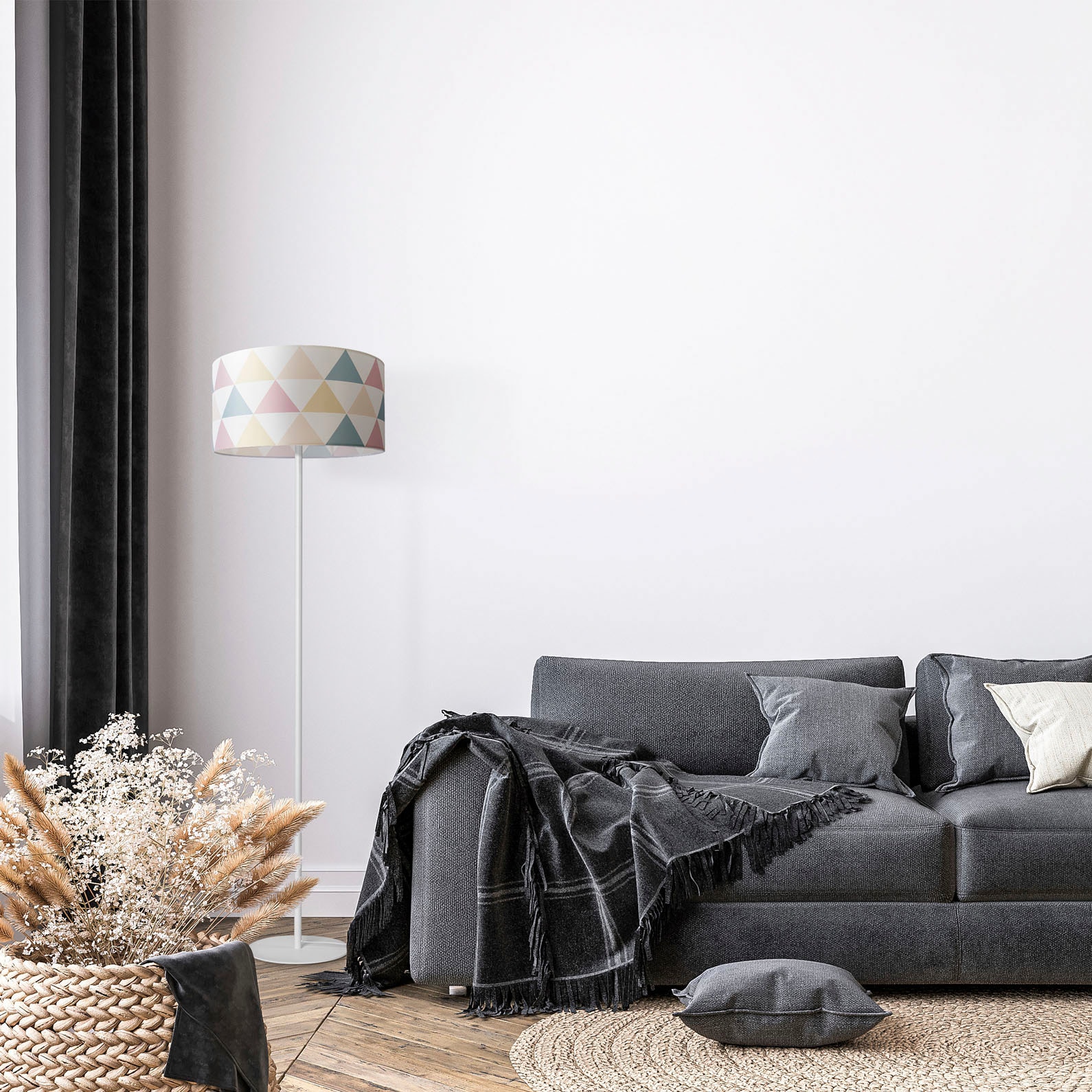 online Bunt Wohnzimmer bestellen Delta«, Standleuchte Stehlampe »Luca Stehlampe Dreieck Stoffschirm Textil Paco Home