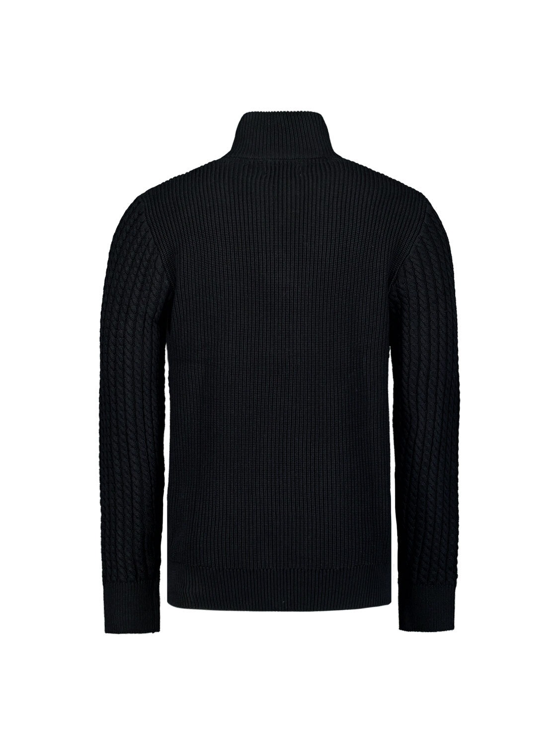 NO EXCESS Rollkragenpullover »No Excess Jacquard-Pullover mit Halbknopfleiste«