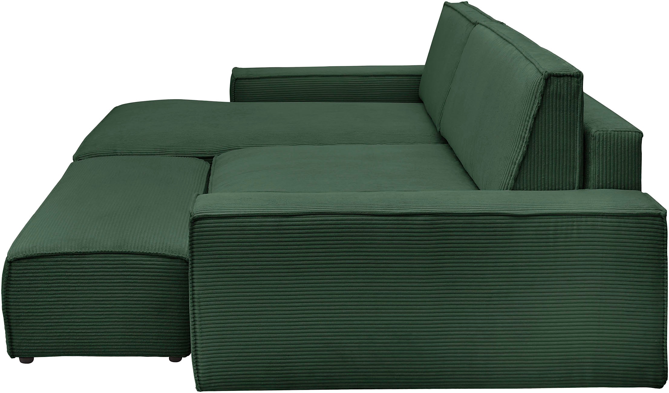 Home affaire Polsterecke »NEU: SHERWOOD XXL tief, L-Form mit Schlaffunktion, Big-Sofa mit Hocker«, (Set, 2 St.), stellbar zum Schlafsofa (Krokodilverbinder), Cord, Leinenoptik