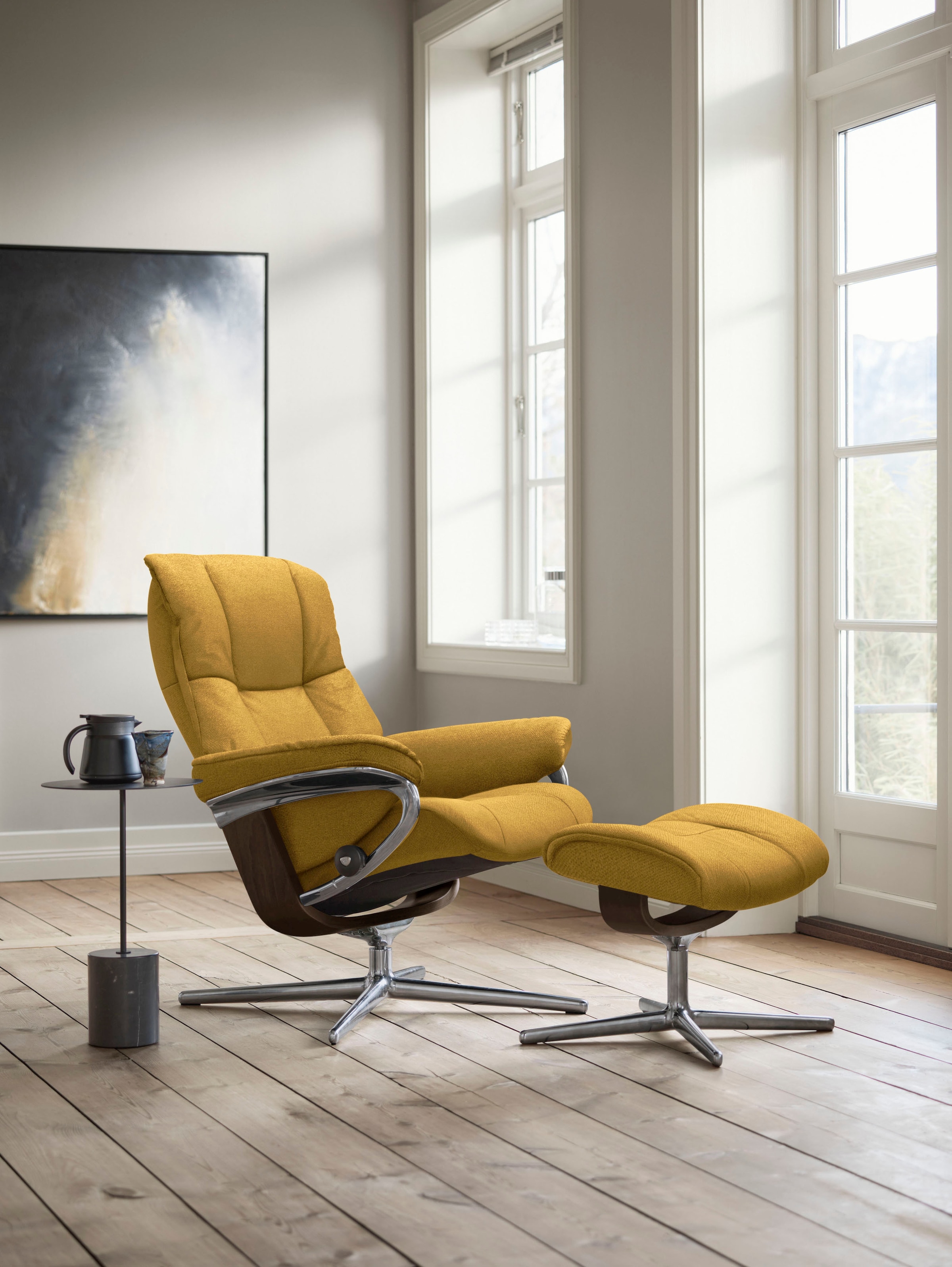 Stressless® Fußhocker »Mayfair«, mit Cross Base, Größe S, M & L, Holzakzent Braun
