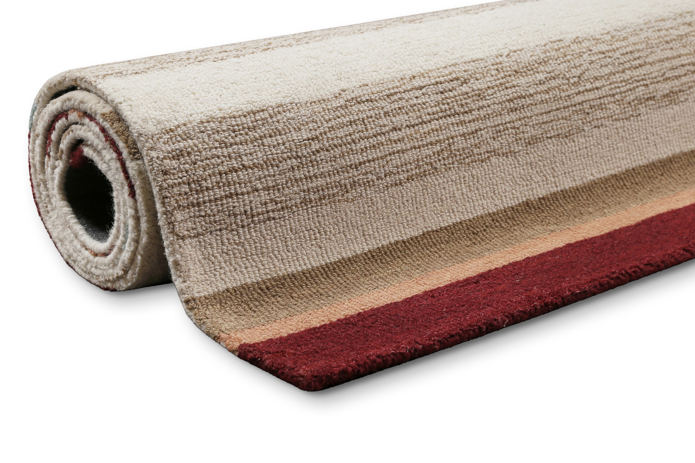 Wecon home Teppich »Sally«, rechteckig, 7 mm Höhe, handgefertigt, gestreift, pflegeleicht, Wolle, Wohnzimmer, Esszimmer