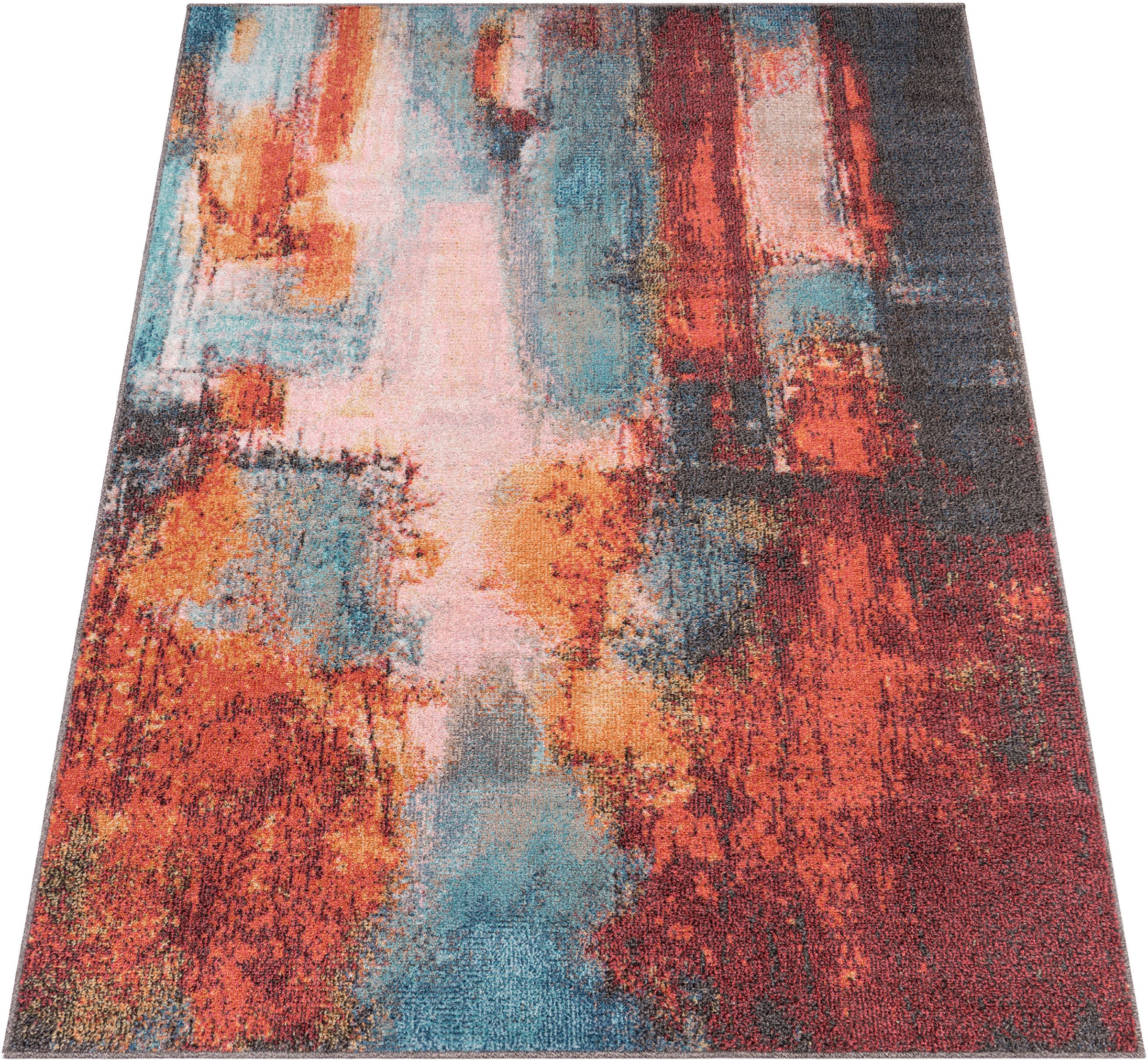 Paco Home Teppich »Ryan 931«, rechteckig, 12 mm Höhe, Kurzflor, modernes abstraktes Design, Wohnzimmer, Schlafzimmer