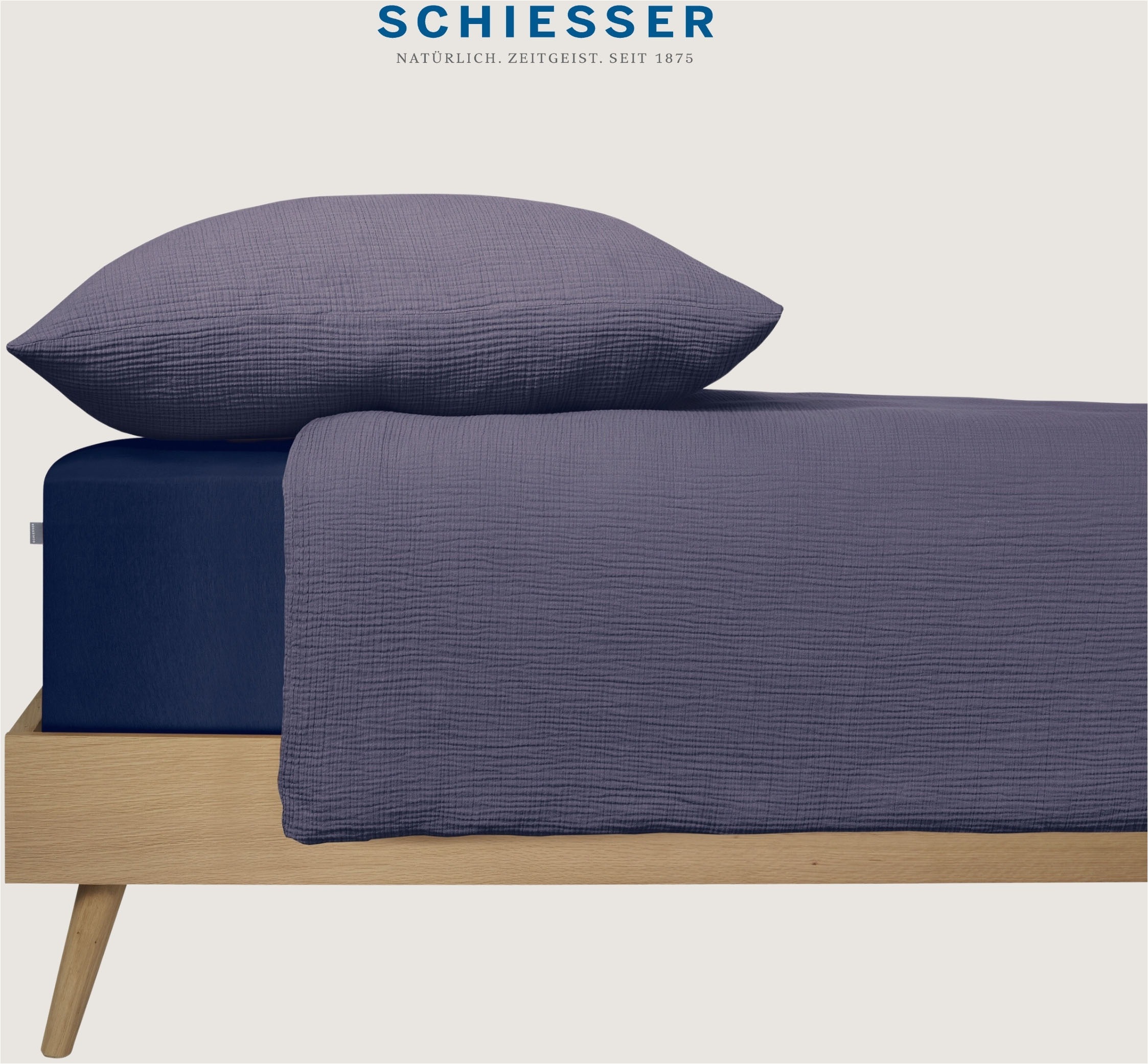 Schiesser Bettwäsche »Molly aus softer Musselin-Qualität in gedeckten, natü günstig online kaufen
