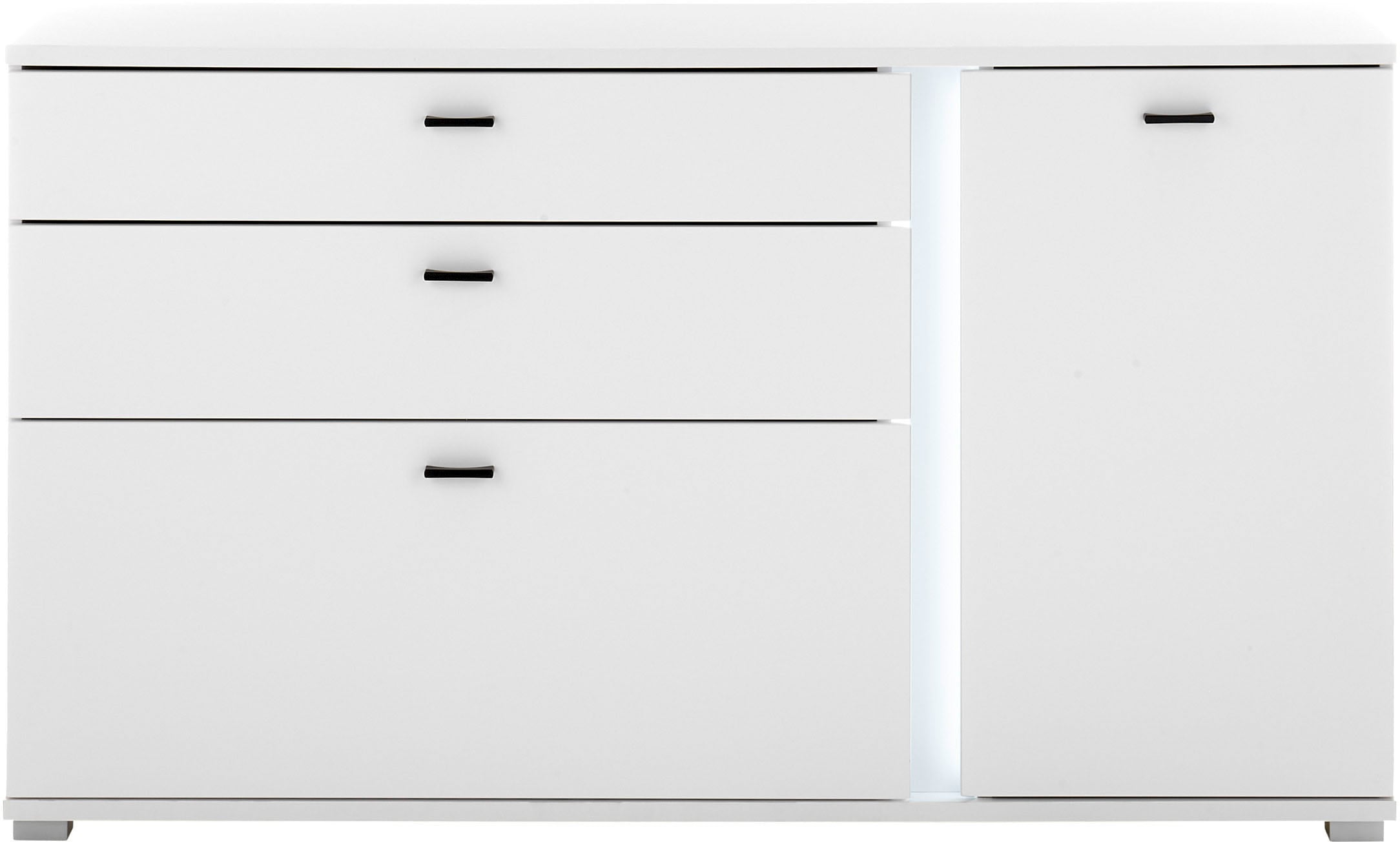 INOSIGN Sideboard »LONG ISLAND«, (1 St.), in moderner Trendfarbe,inklusive senkrechter Beleuchtung,Breite 150 cm