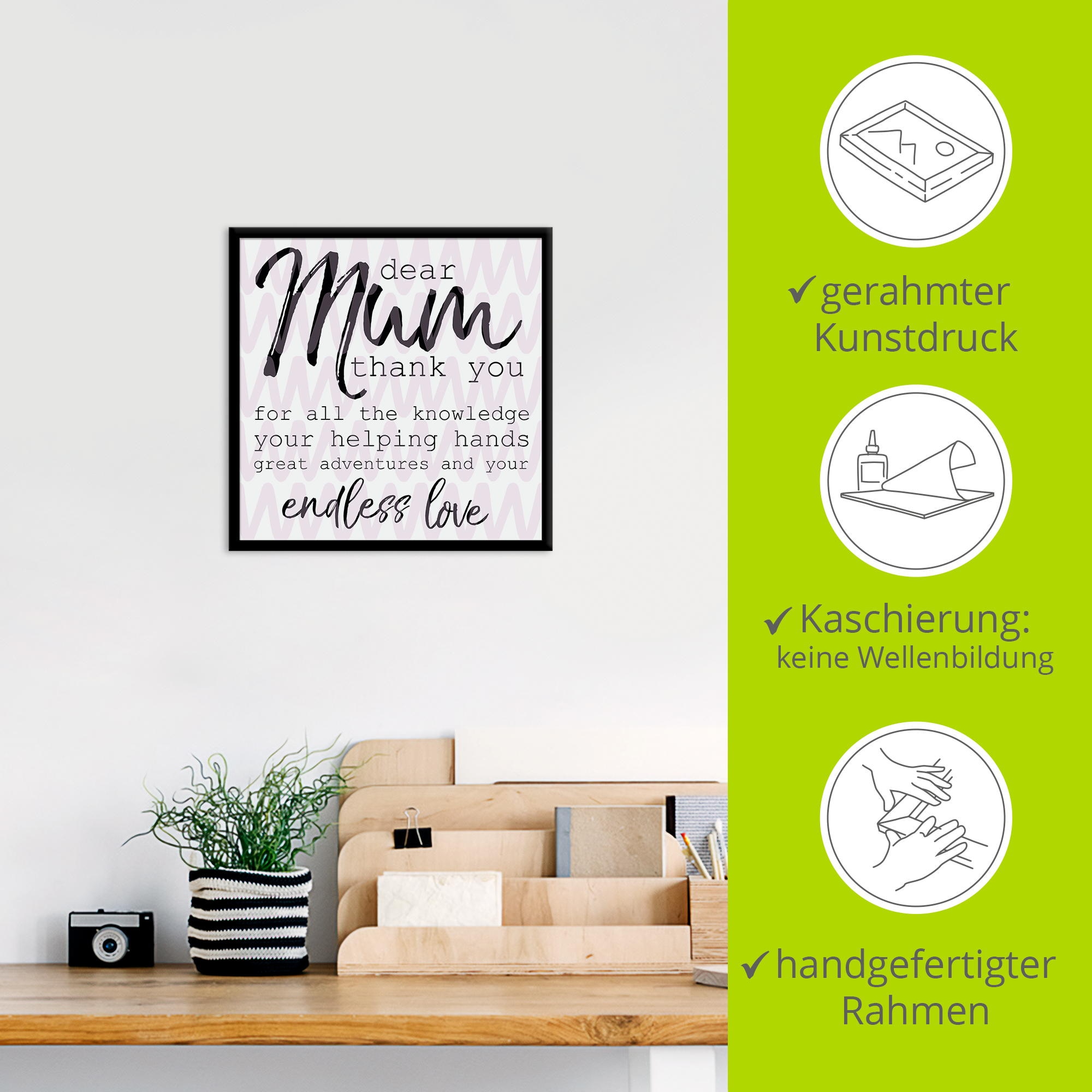Artland Wandbild »Liebe Mama«, Sprüche & Texte, (1 St.)