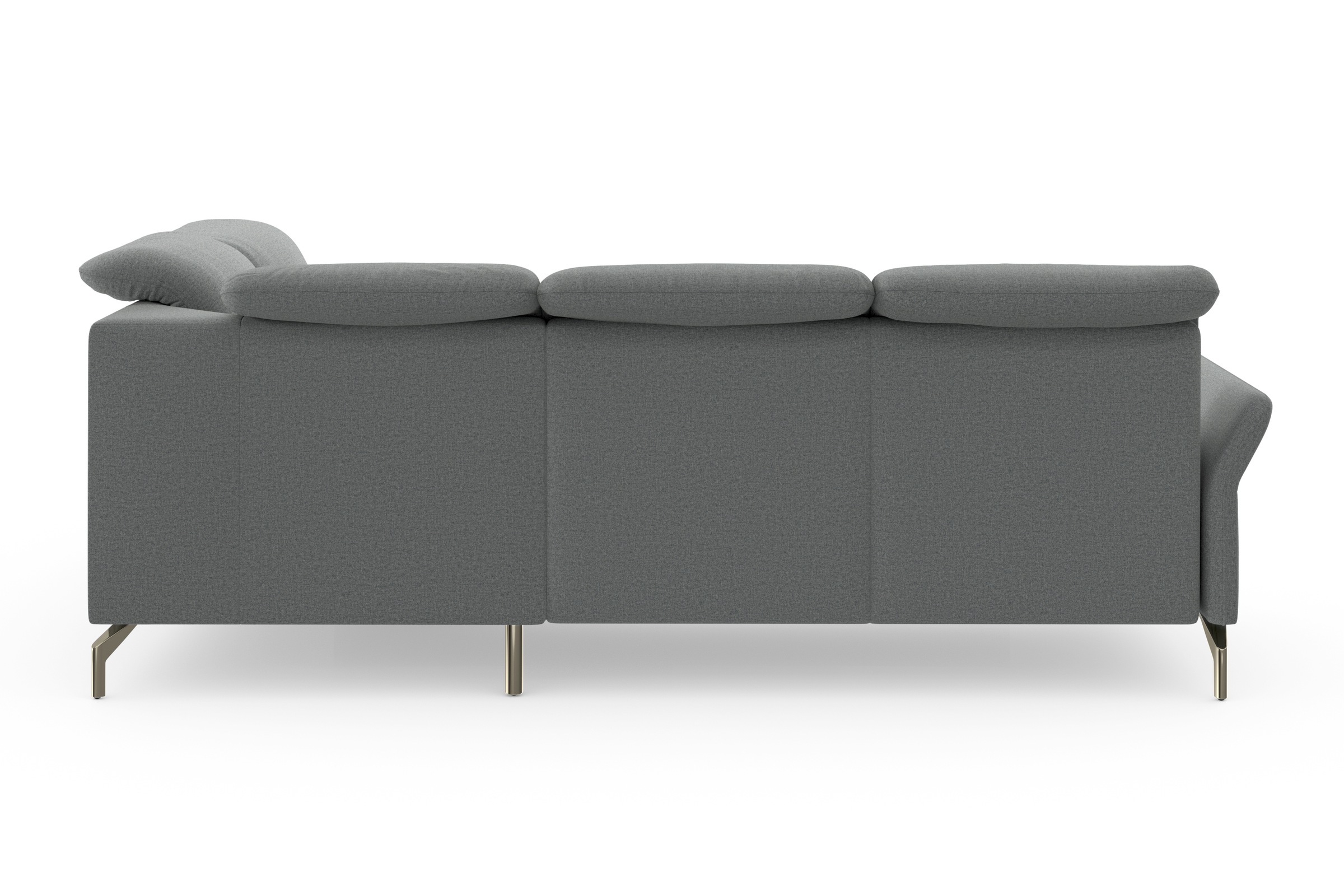 sit&more Ecksofa »Fashion L-Form«, wahlweise mit Kopfteilverstellung, Vorziehsitz, motorisch, Nickelfüße