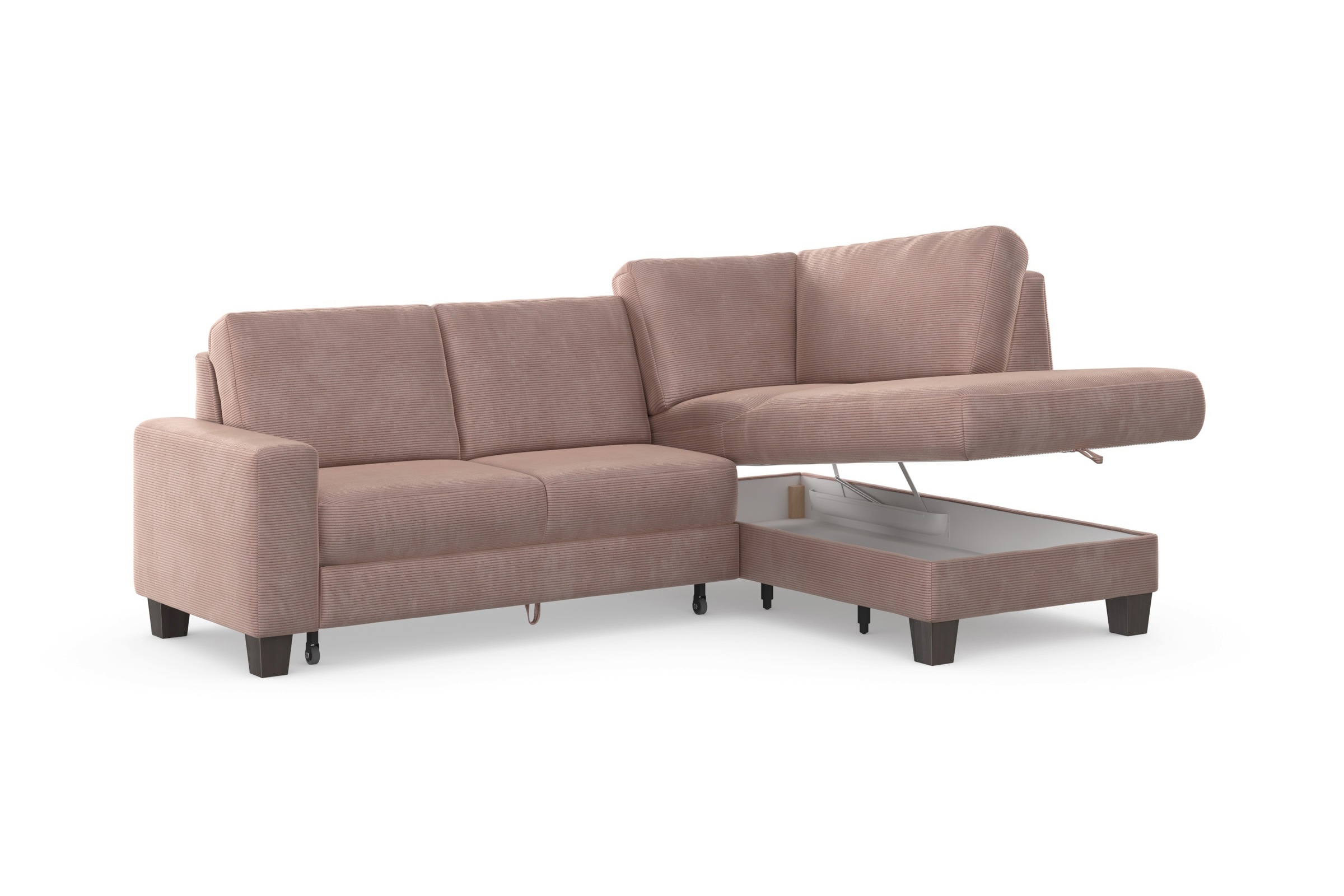 Home affaire Ecksofa »Summer L-Form«, mit Ottomane, mit oder ohne Bettfunktion und Bettkasten, Cord-Bezug
