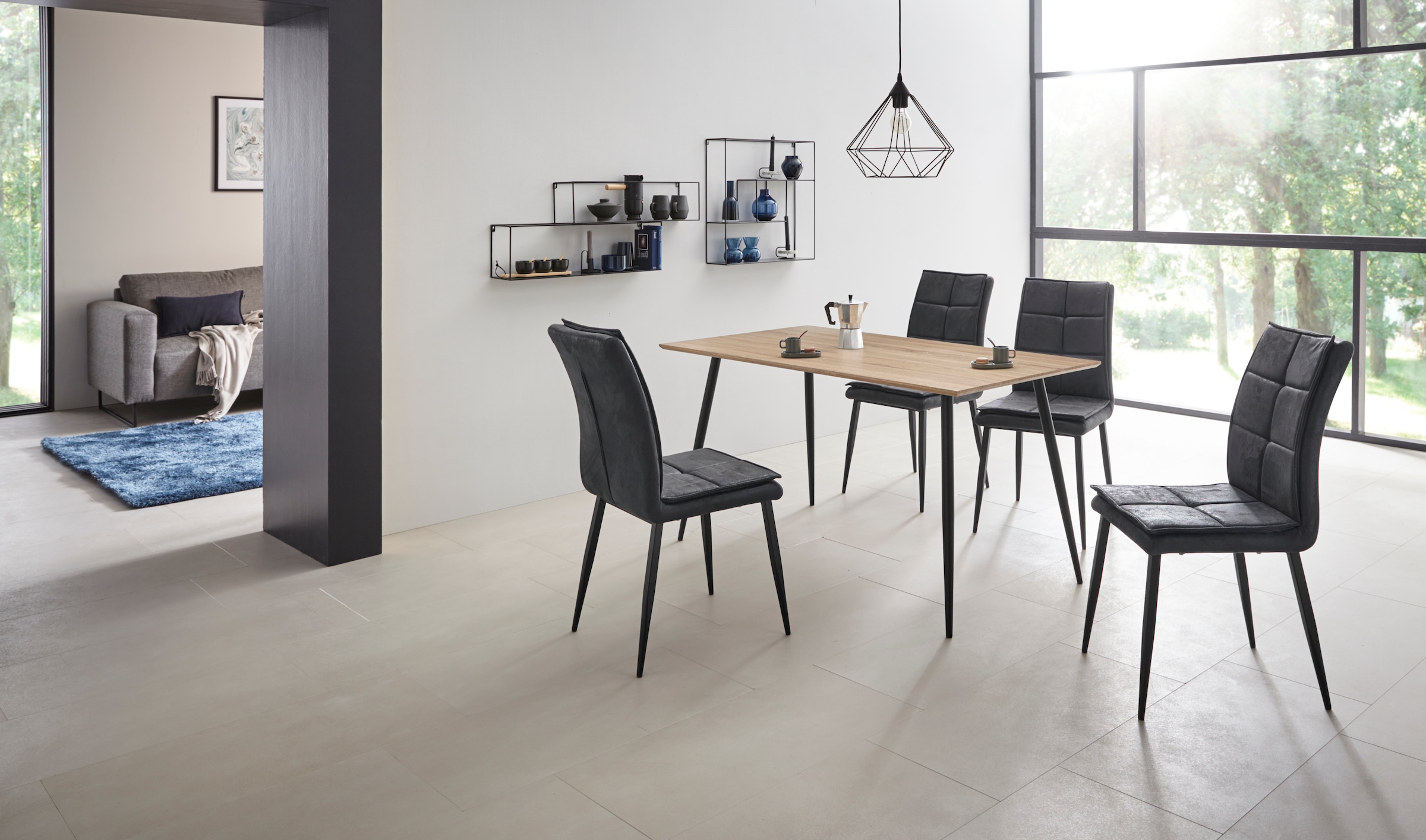 Leonique Essgruppe »Dino + Lima« 5 Stk. tlg. Set, 5-tlg, Tisch in Eiche Opt günstig online kaufen