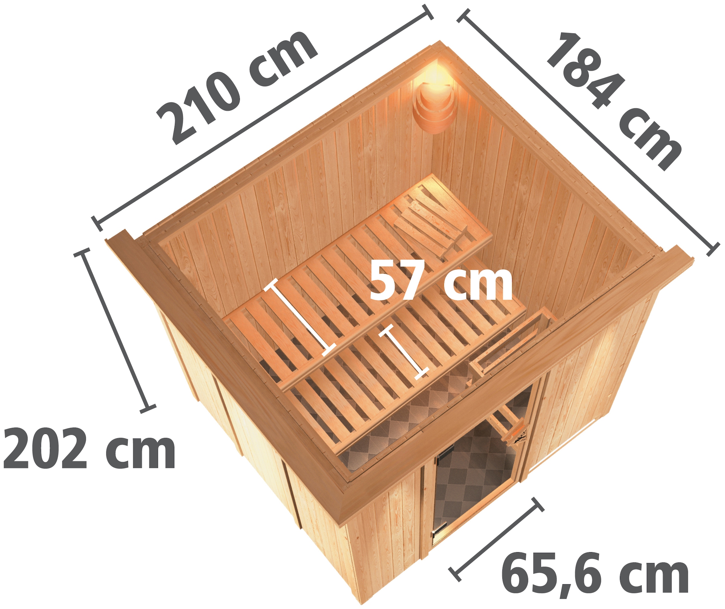 Karibu Sauna »Dima«, ohne Ofen