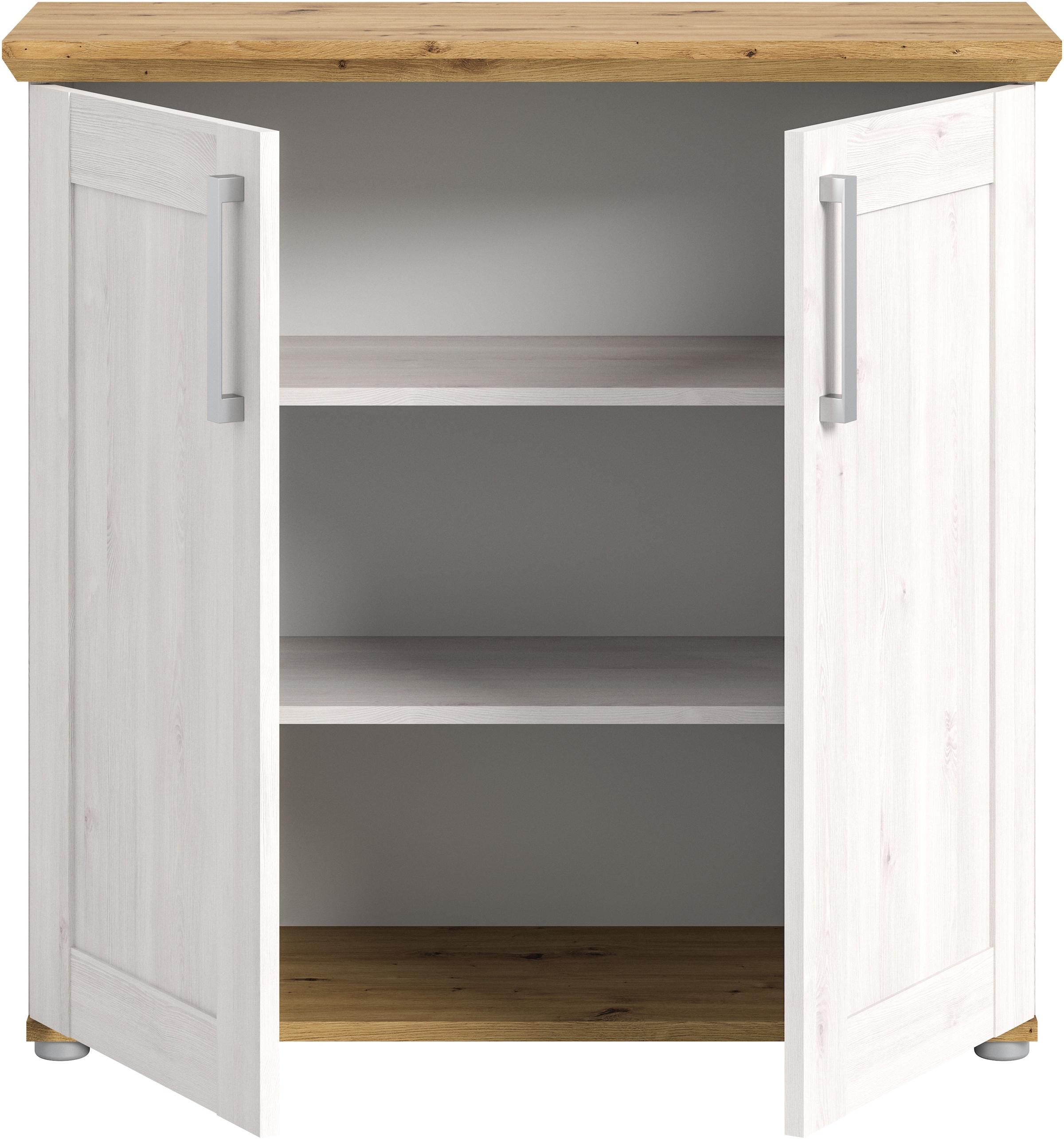 Home affaire Kommode »COSENZA, TOPSELLER!, Breite 95 cm, 2 Türen, 2 Einlegeböden, 3 Fächer«, in Landhausoptik, Anrichte, Schrank, Sideboard