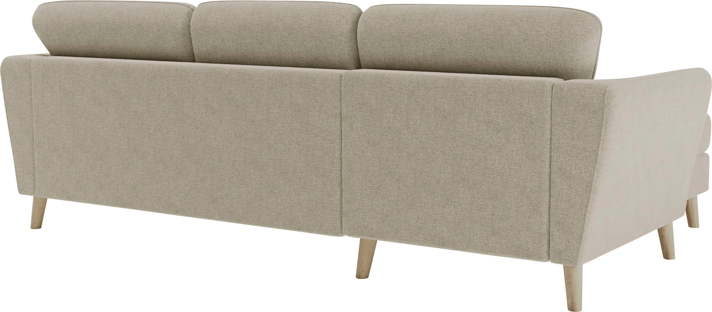 Home affaire Ecksofa »MARSEILLE (242/152cm),L-Form, Rec. rechts/links«, Massivholzbeine Eiche, Landhausstil, Wellenunterfederung