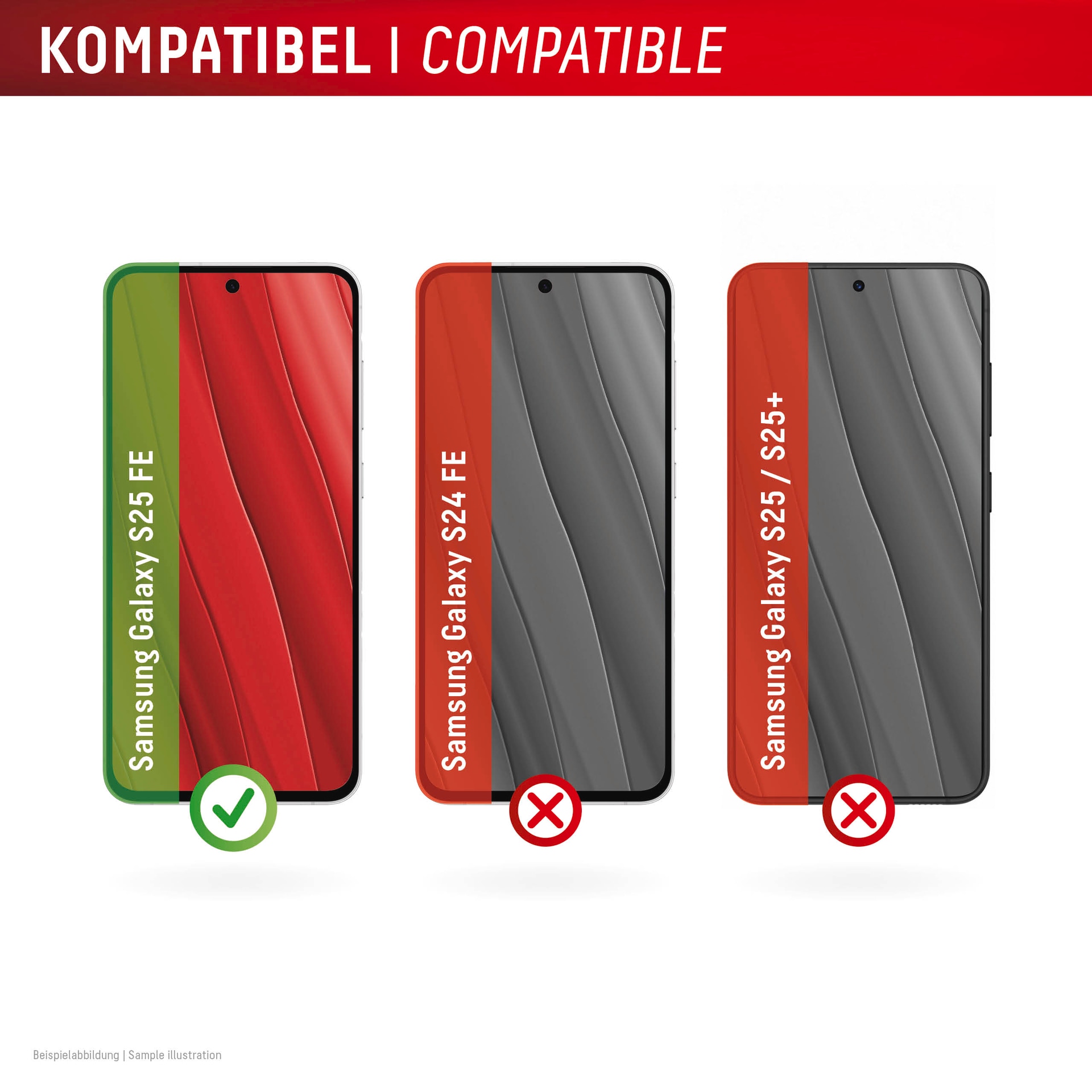 Displex Displayschutzglas »Real Glass Screen Protector inklusive Case« für Samsung Galaxy S25 FE Displayschutzfolie, Schutzfolie, Bildschirmschutz, kratz- & stoßfest