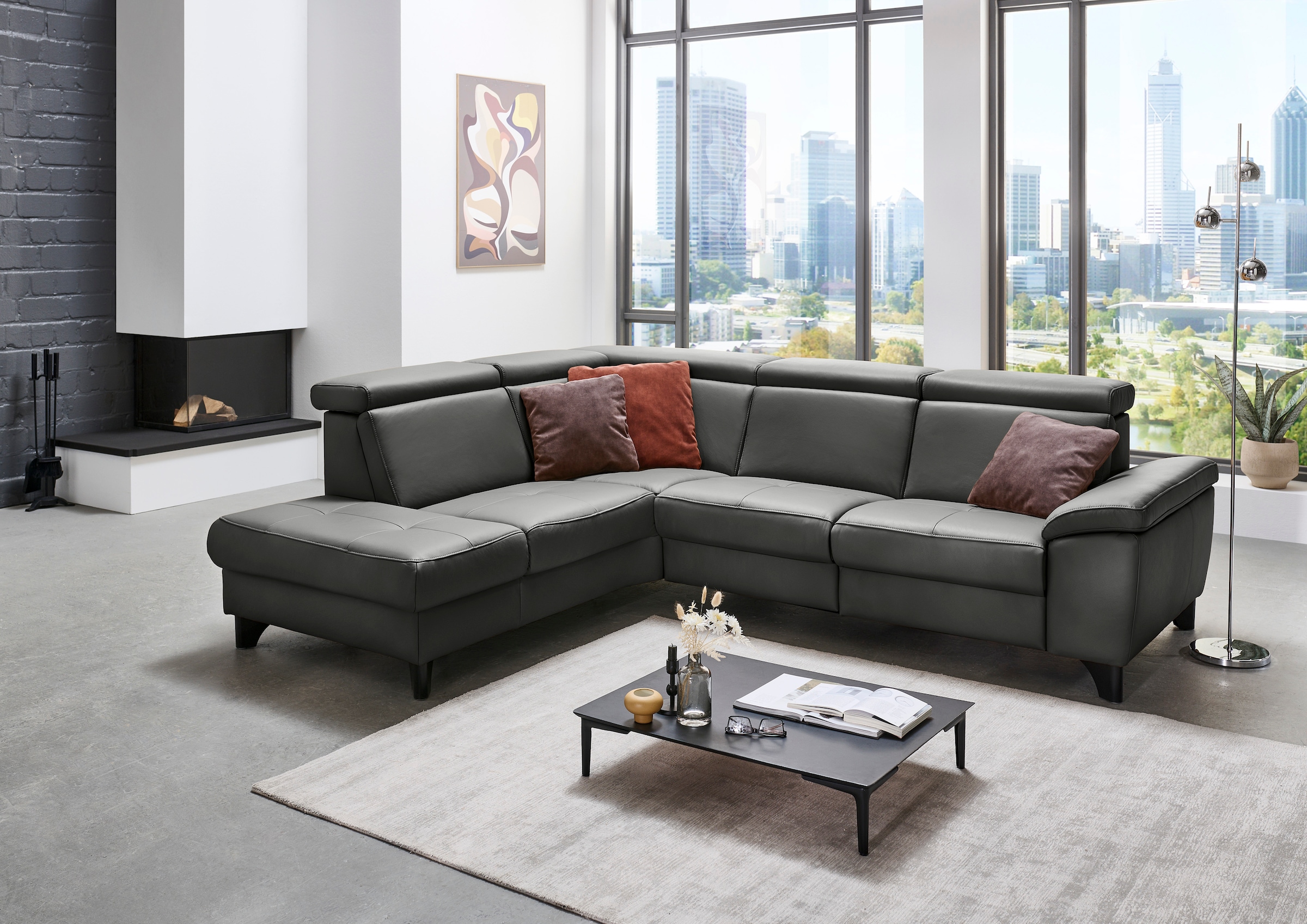 Die PlanBar Ecksofa »PN-EM23166 L-Form«, optional mit Kopfteilverstellung und Stauraum