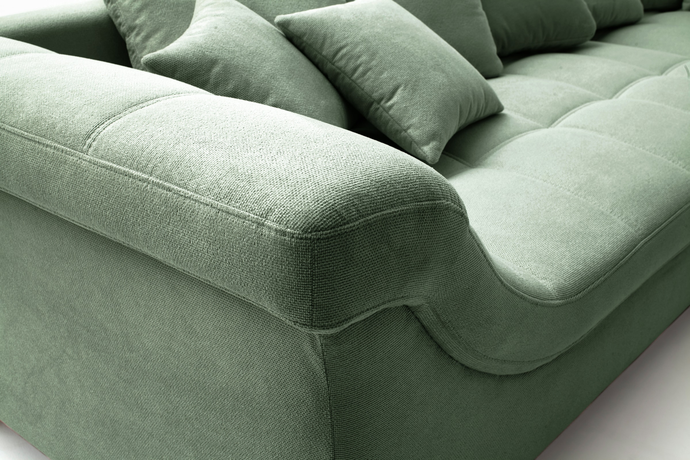 Mr. Couch Ecksofa »Bologna, L-Form, mit Holzfüßen«, wahlweise mit Kaltschaum