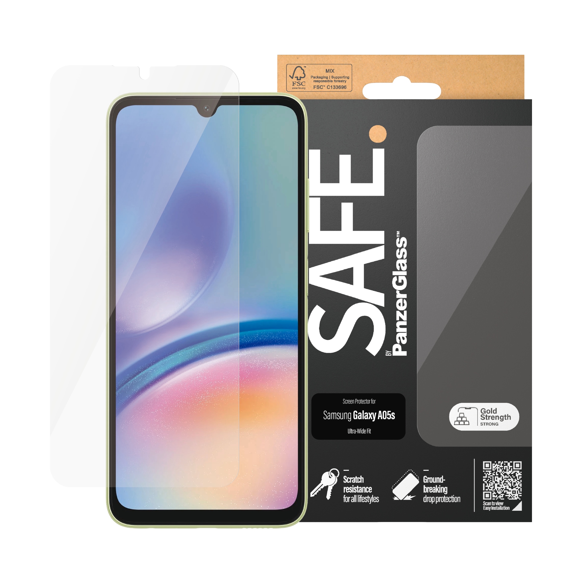 Bild von SAFE by PanzerGlass Displayschutzglas »Ultra Wide Fit Screen Protector Glass«, für Samsung Galaxy A05s, Displayschutzfolie, Schutzfolie, Bildschirmschutz, kratz- & stoßfest
