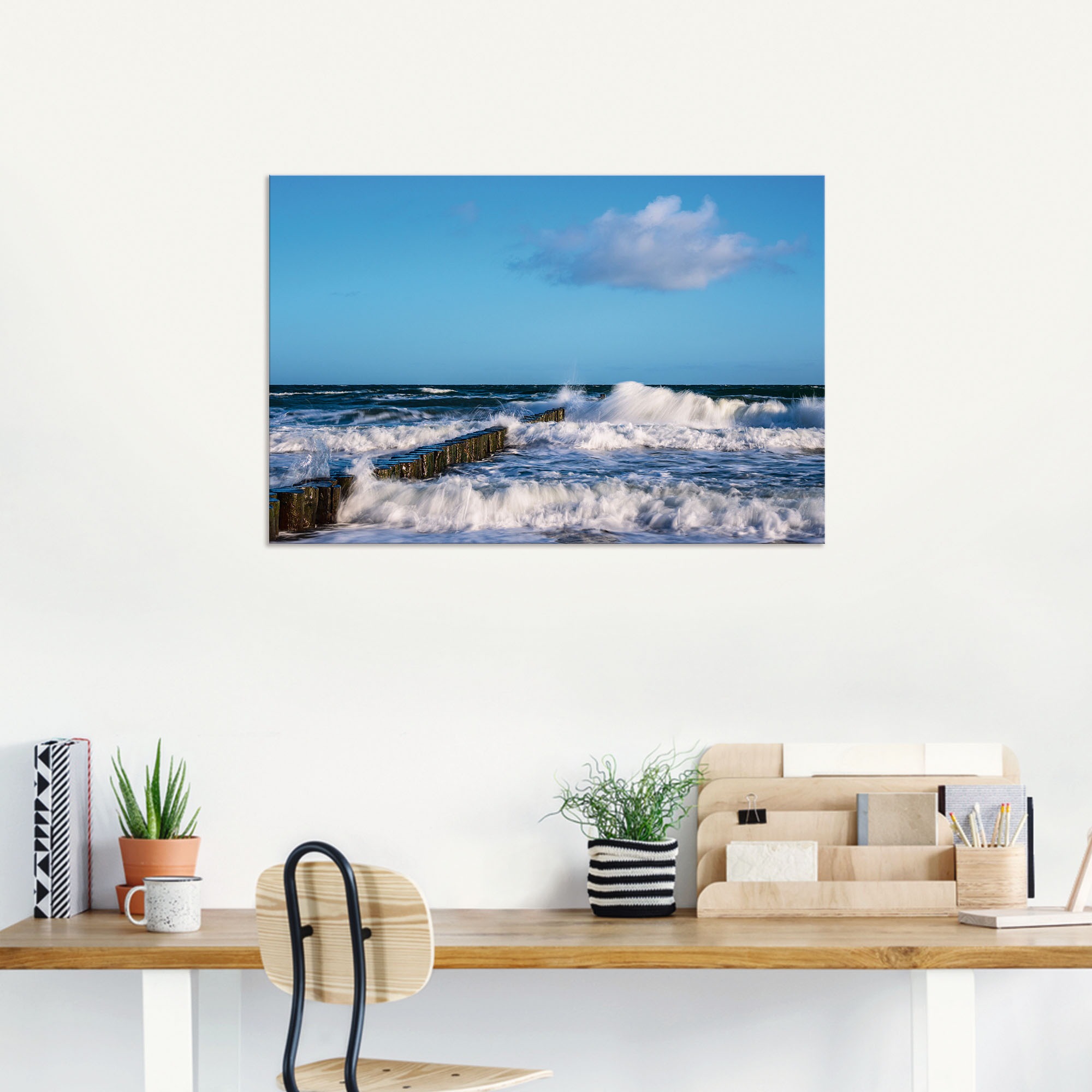Artland Wandbild »Buhnen an der Küste der Ostsee II«, Meer Bilder, (1 St.), als Alubild, Outdoorbild, Leinwandbild, Poster in verschied. Größen