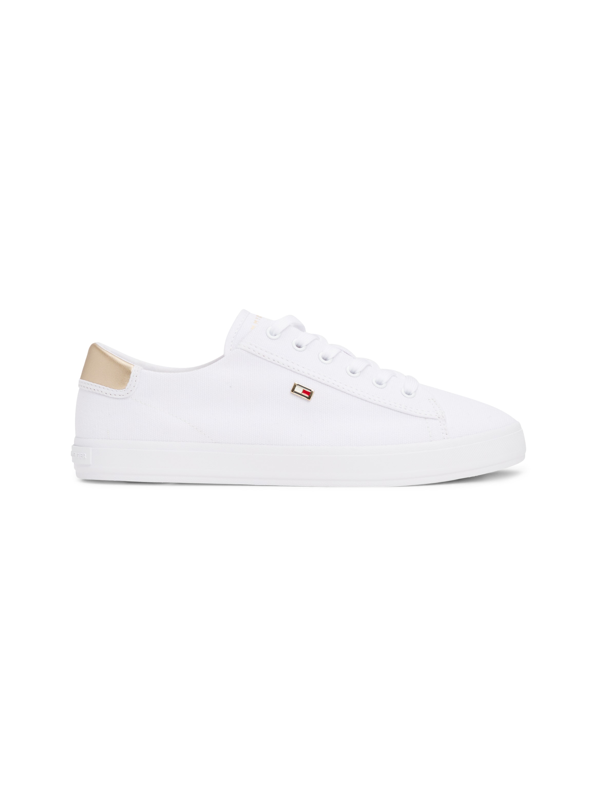 Tommy Hilfiger Plateausneaker »VULC CANVAS LACE UP SNEAKER«, Freizeitschuh, Halbschuh, Schnürschuh, in schmaler Form