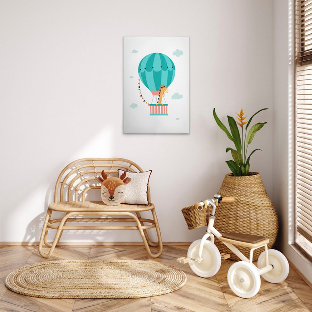 A.S. Création Leinwandbild »Animal Balloon 2 - Wandbild Weiß Grün Keilrahme günstig online kaufen