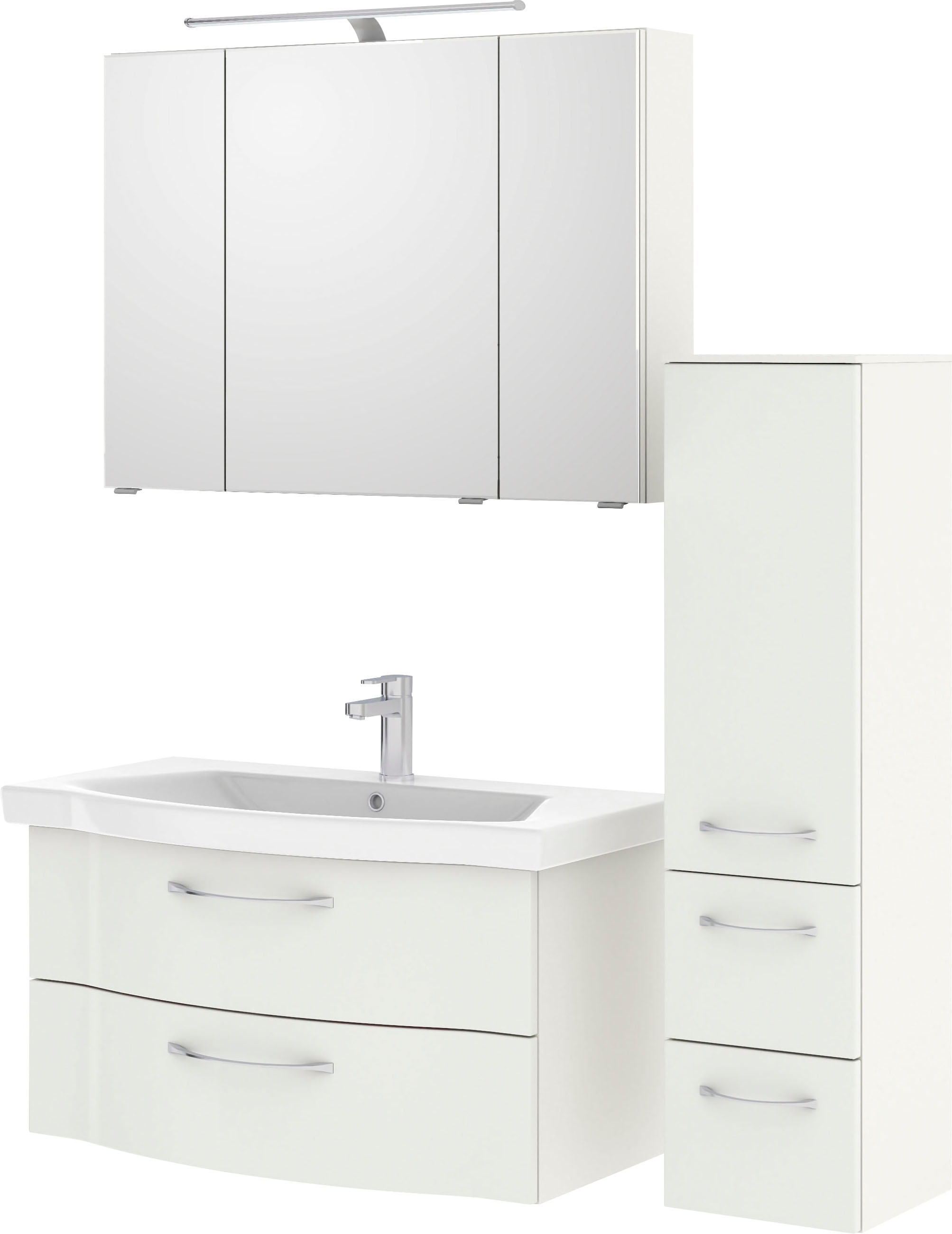 Saphir Badmöbel-Set »6005 Sprint 3-teilig, Keramik-Waschtisch mit LED-Spieg günstig online kaufen