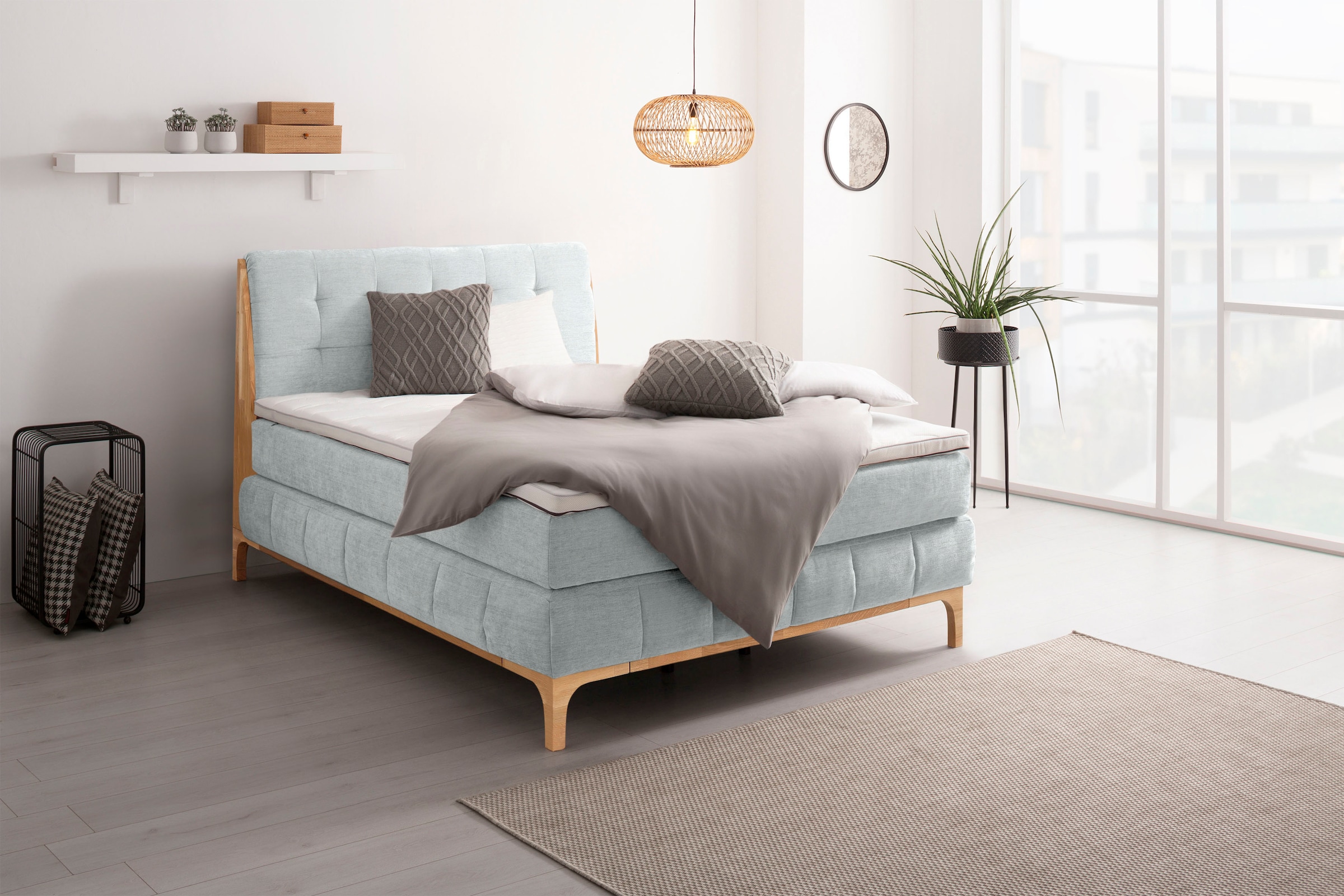 OTTO home Boxspringbett »Jelle« 5 Stk. tlg. zertifizierte, recycelte Bezugsstoffe, verschiedene Ausführungen