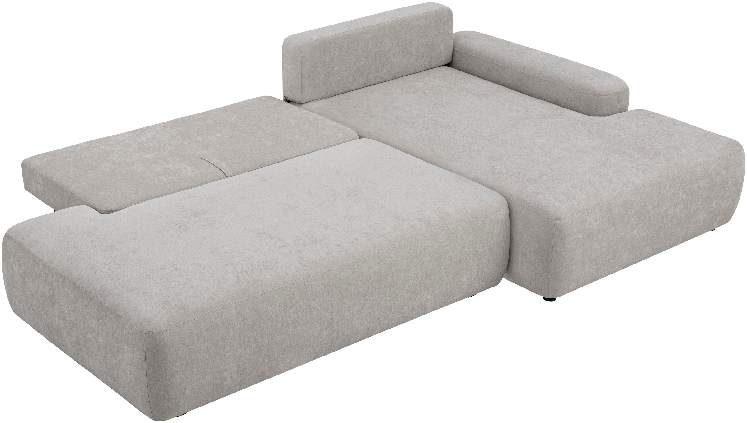 INOSIGN Ecksofa »TORGE, Schlafsofa Cord, Samtvelours u. Strukur fein, Couch in L-Form«, Schlaffunktion und Bettkasten, Liegefläche: 210x125 cm, neues Design