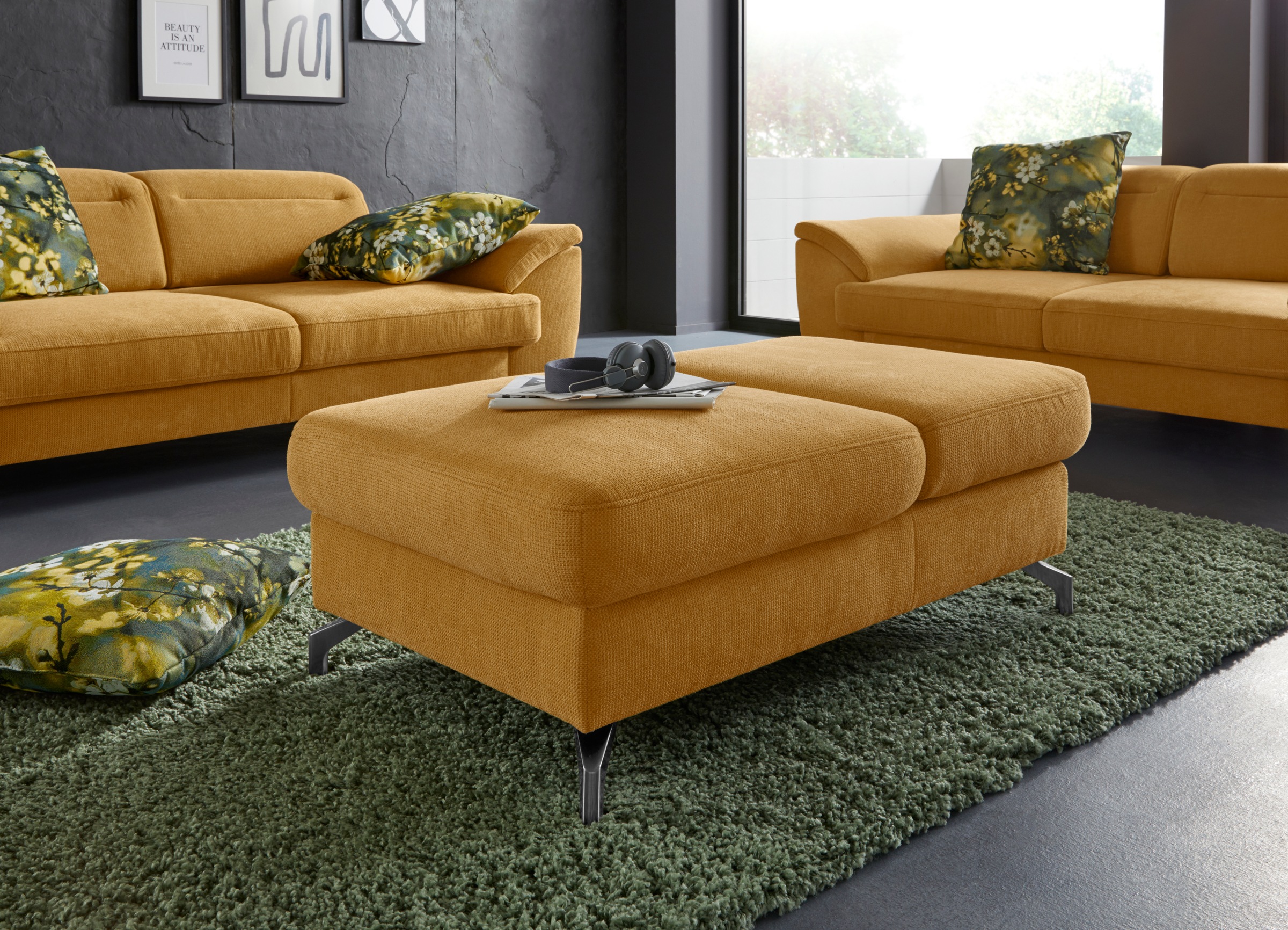 sit&more Hocker »Percy«, Fußhöhe 12 cm, mit Klappfunktion, wahlweise in 2 Fußfarben