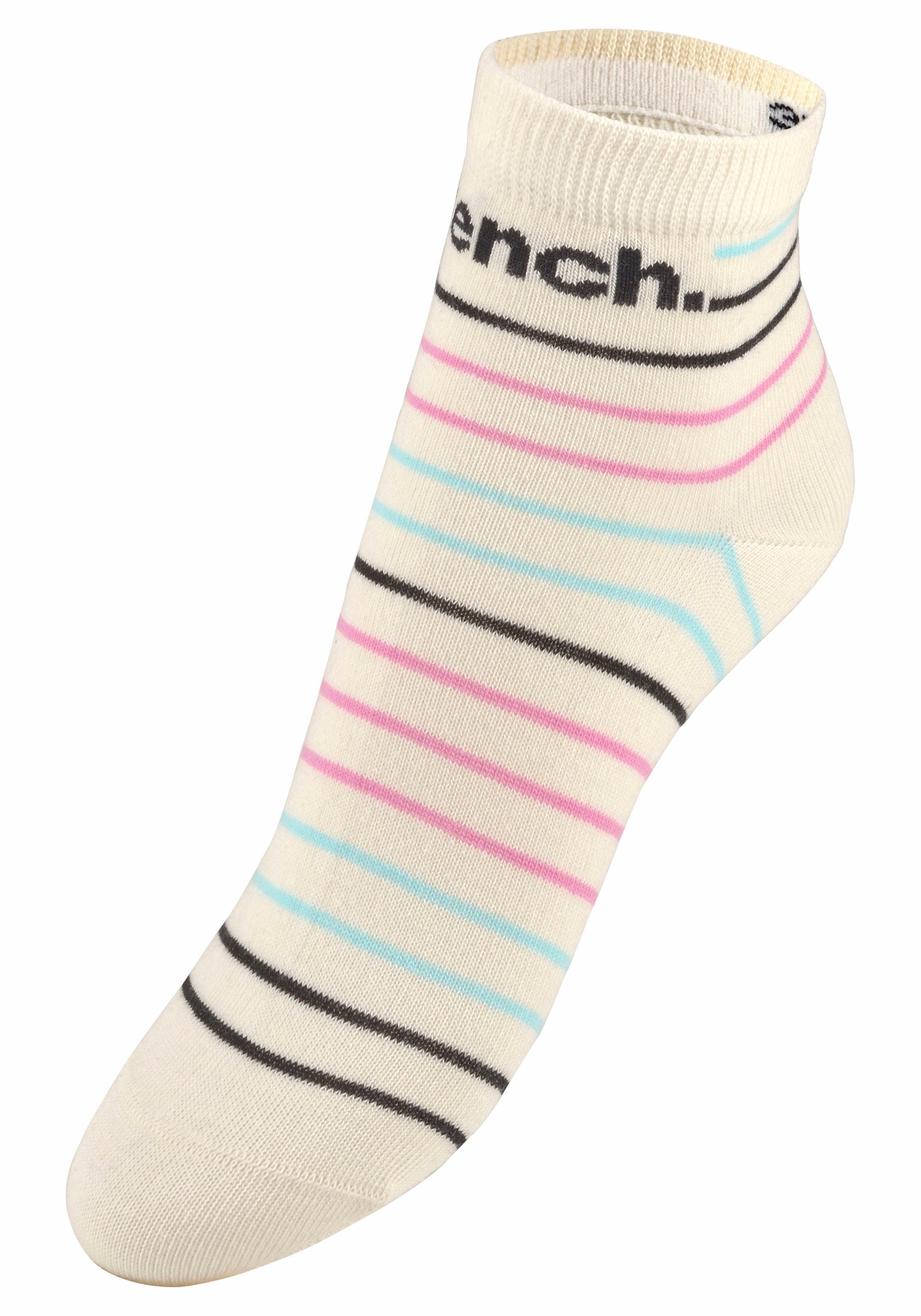 Bench. Kurzsocken, (Set, 5 Paar), im Streifendesign