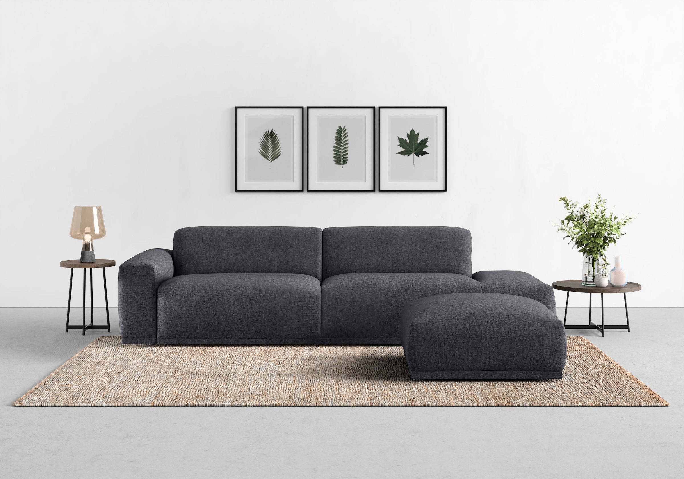 TRENDMANUFAKTUR Big-Sofa »Braga, mit hochwertigem Kaltschaum, Megasofa, in Cord erhältlich«, modernes Big-Sofa, Couch mit hohem Sitzkomfort, 277/72/107 cm (B/H/T)