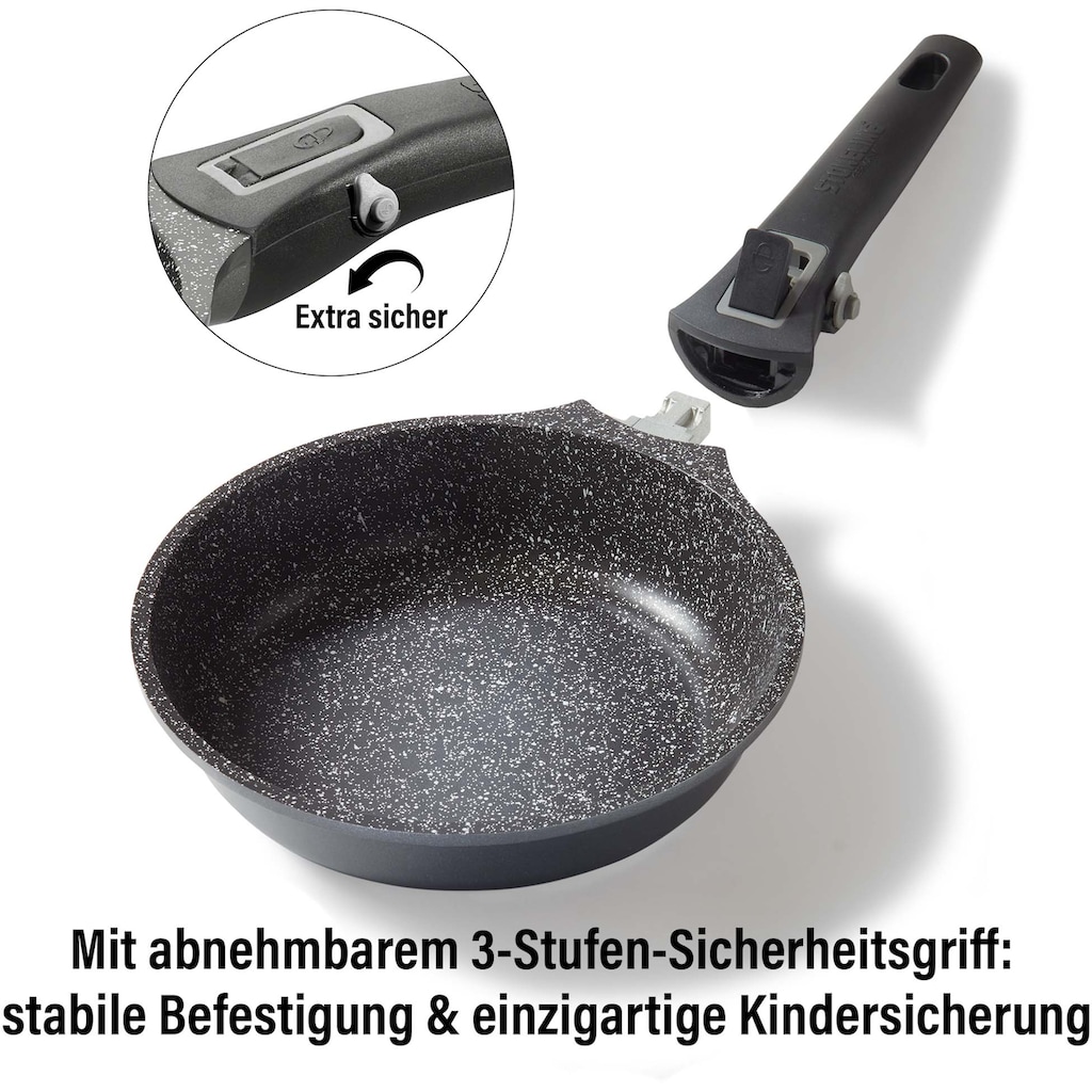 STONELINE Topf-Set »Imagination PLUS«, Aluminiumguss, (8 tlg., Kasserolle 18 cm, Bratentopf 24 cm, Kochtopf 20 cm, Pfanne 20/24 cm)