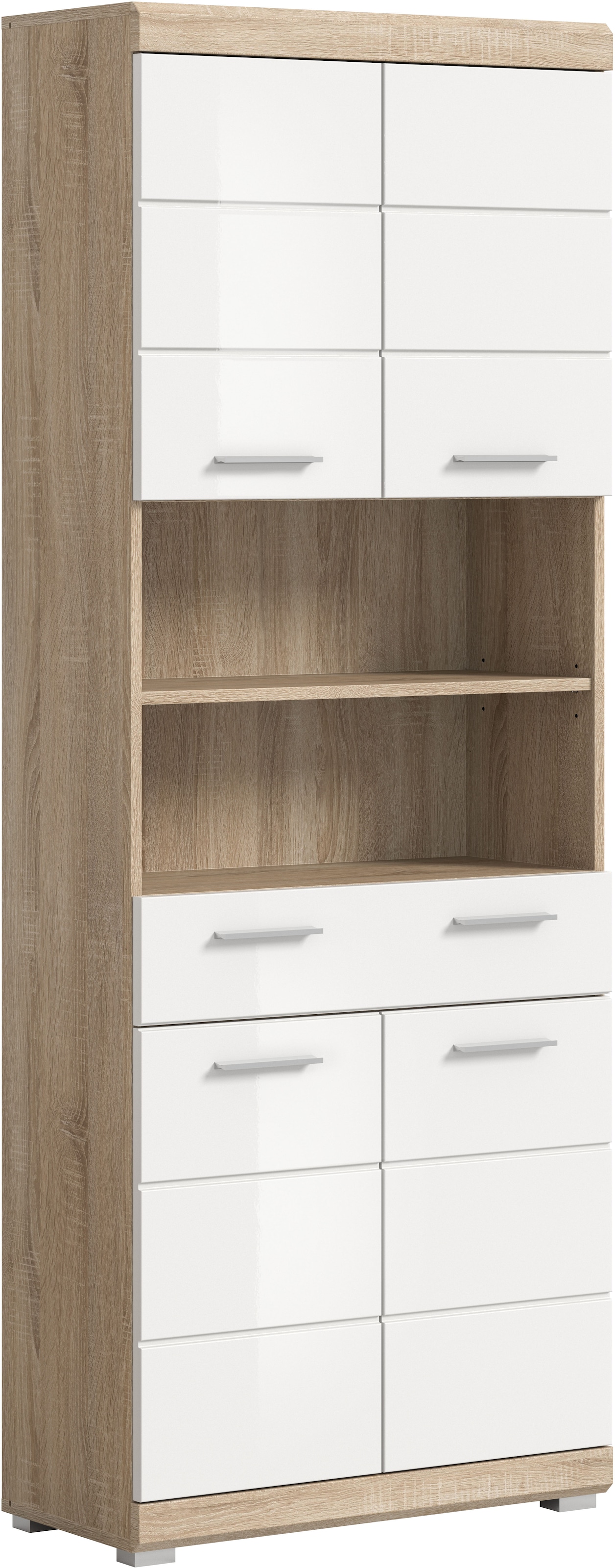 INOSIGN Hochschrank »Siena, Breite 74cm, 4 Türen, 1 Schubkasten, 2 offene F günstig online kaufen